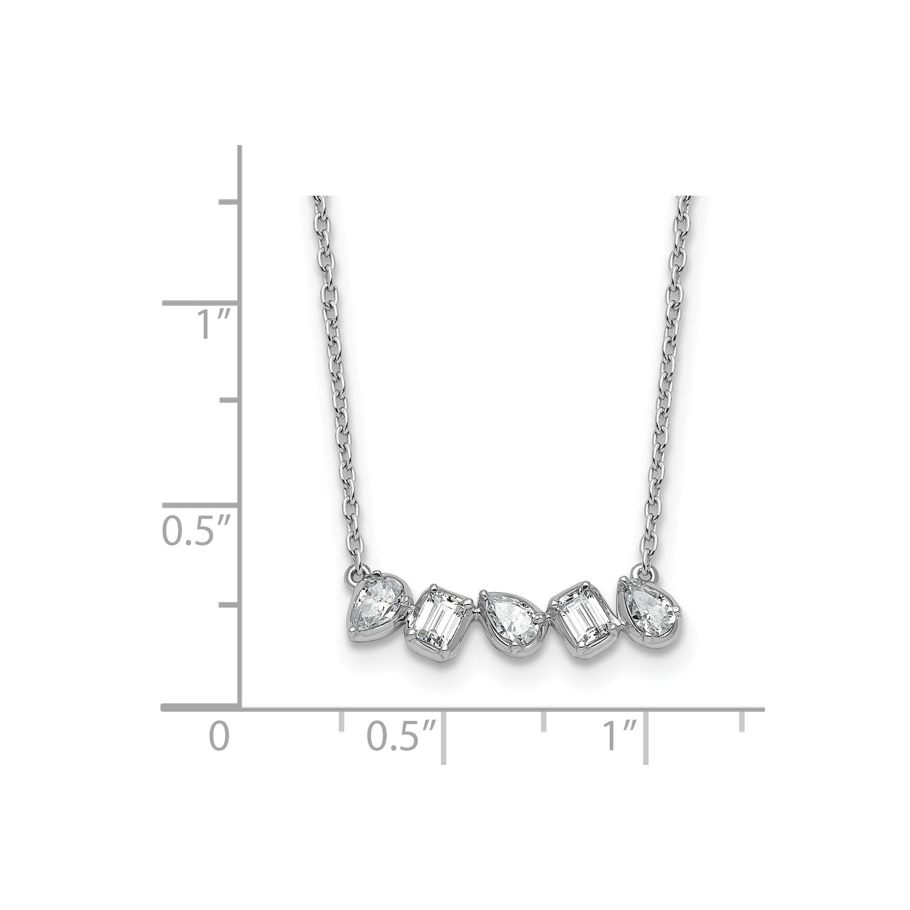 14K White Gold Lab Grown Diamond Bar Necklace