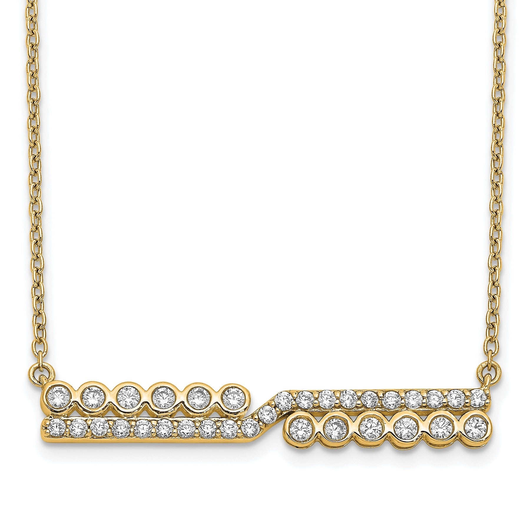14K Gold Lab Grown Diamond Bar Necklace