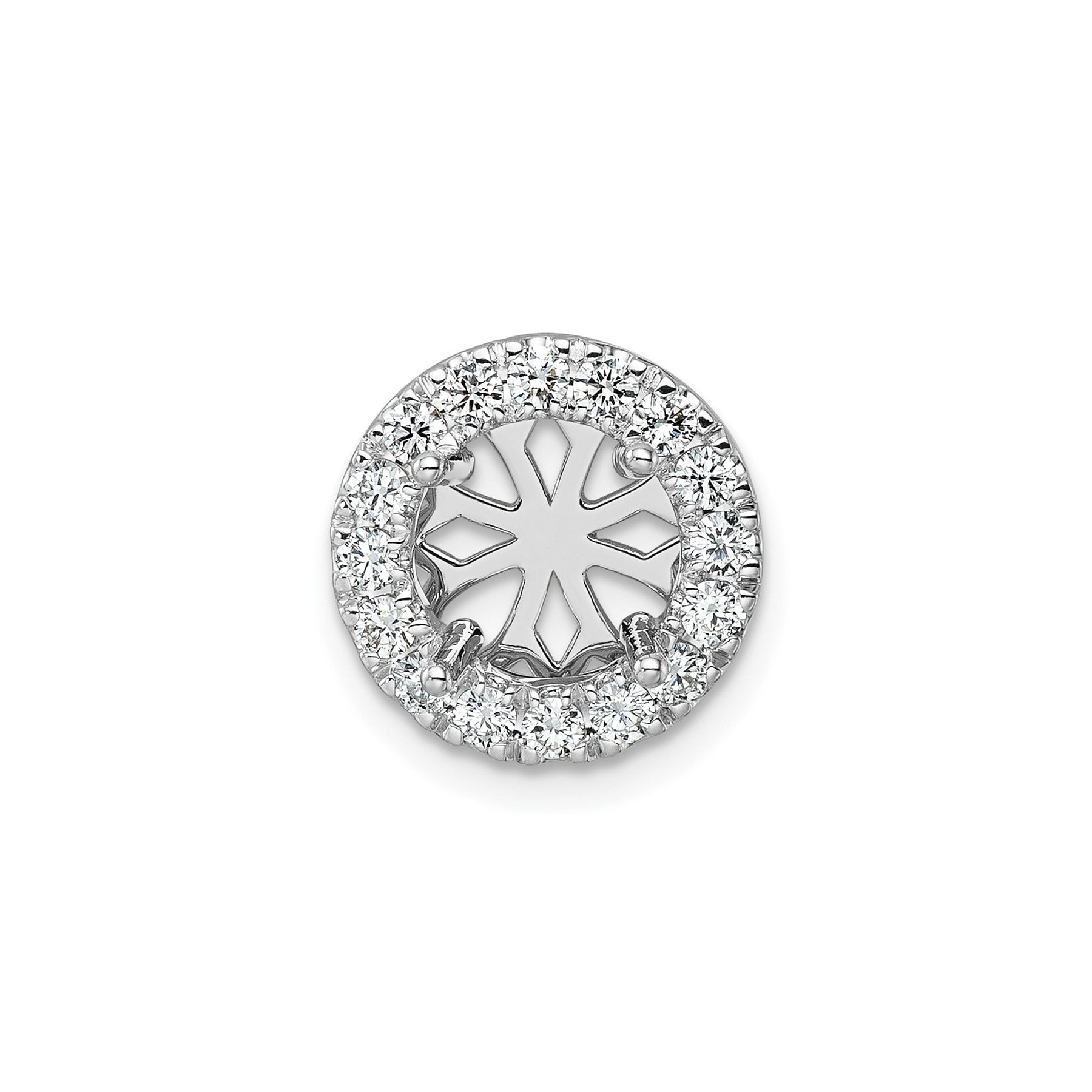 14k Gold Lab Grown Diamond Round Halo Chain Slide Pendant