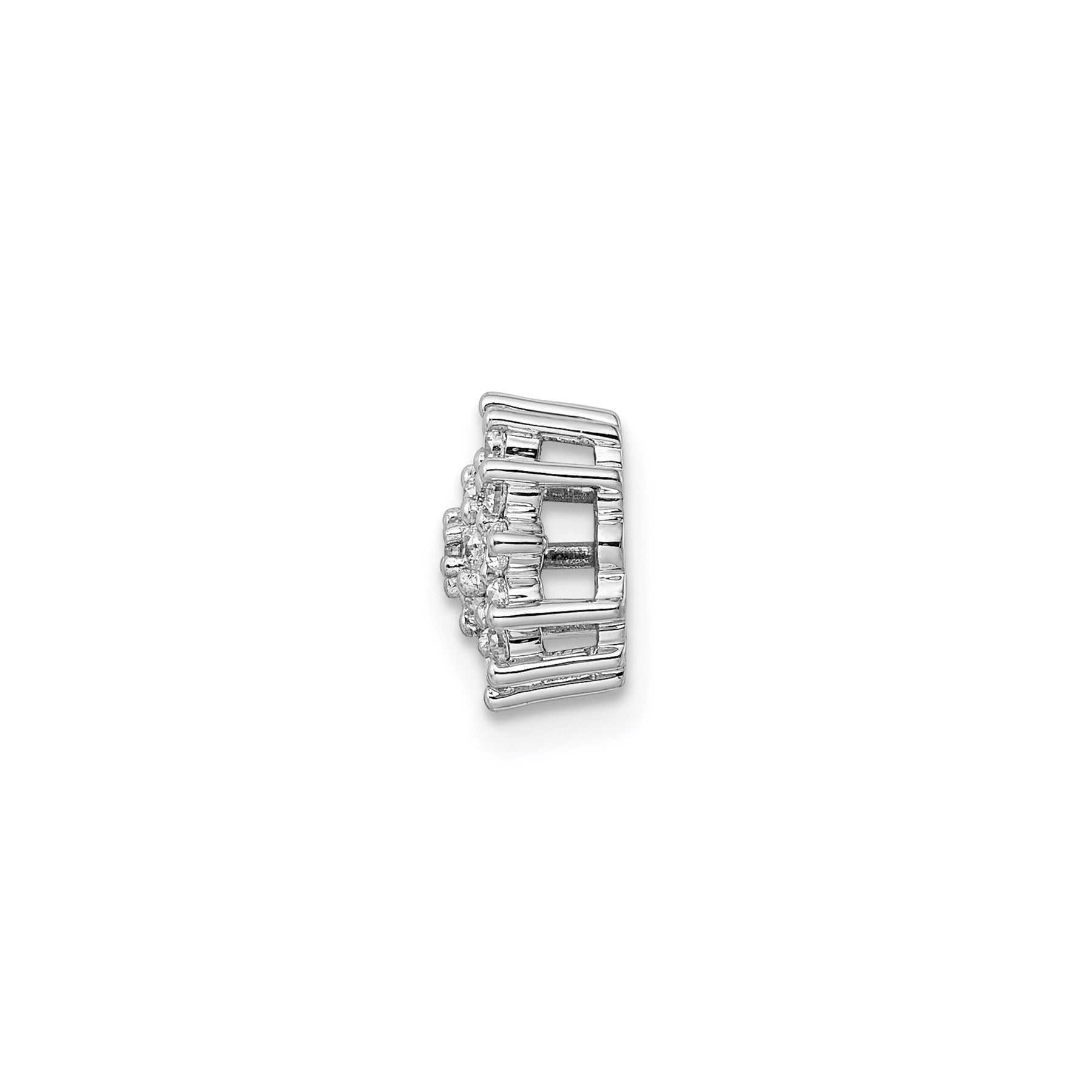 14k Gold 1/4 carat Lab Grown Diamond Cluster Chain Slide Pendant