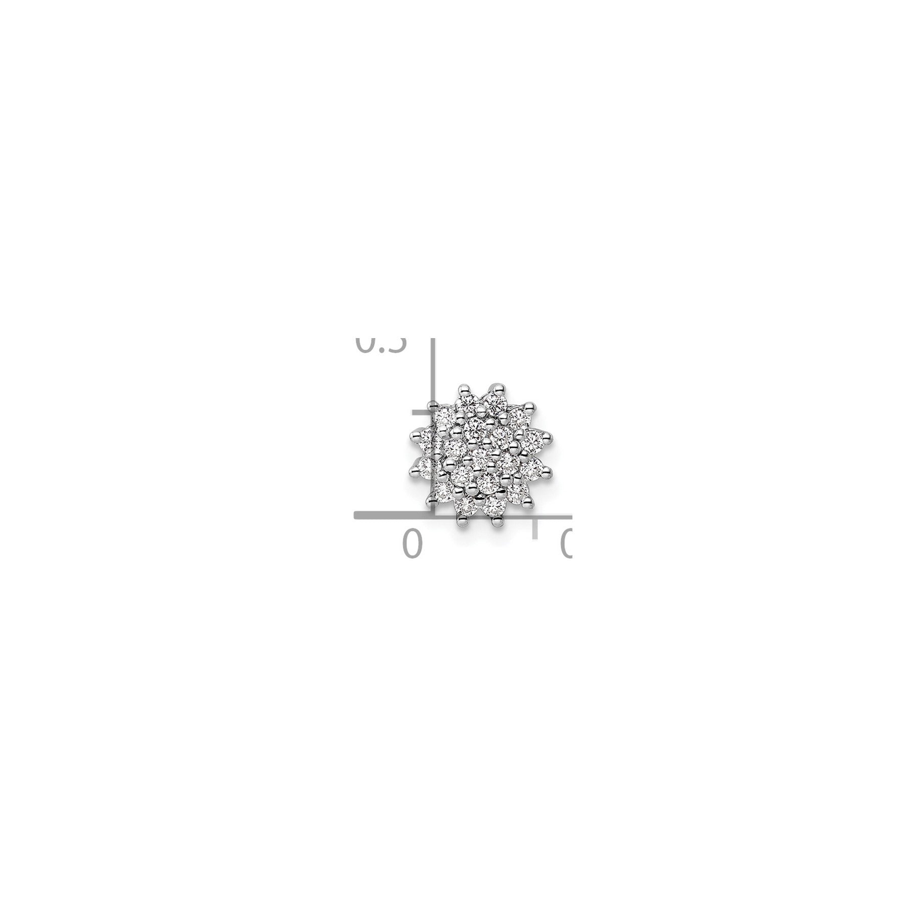 14k Gold 1/4 carat Lab Grown Diamond Cluster Chain Slide Pendant