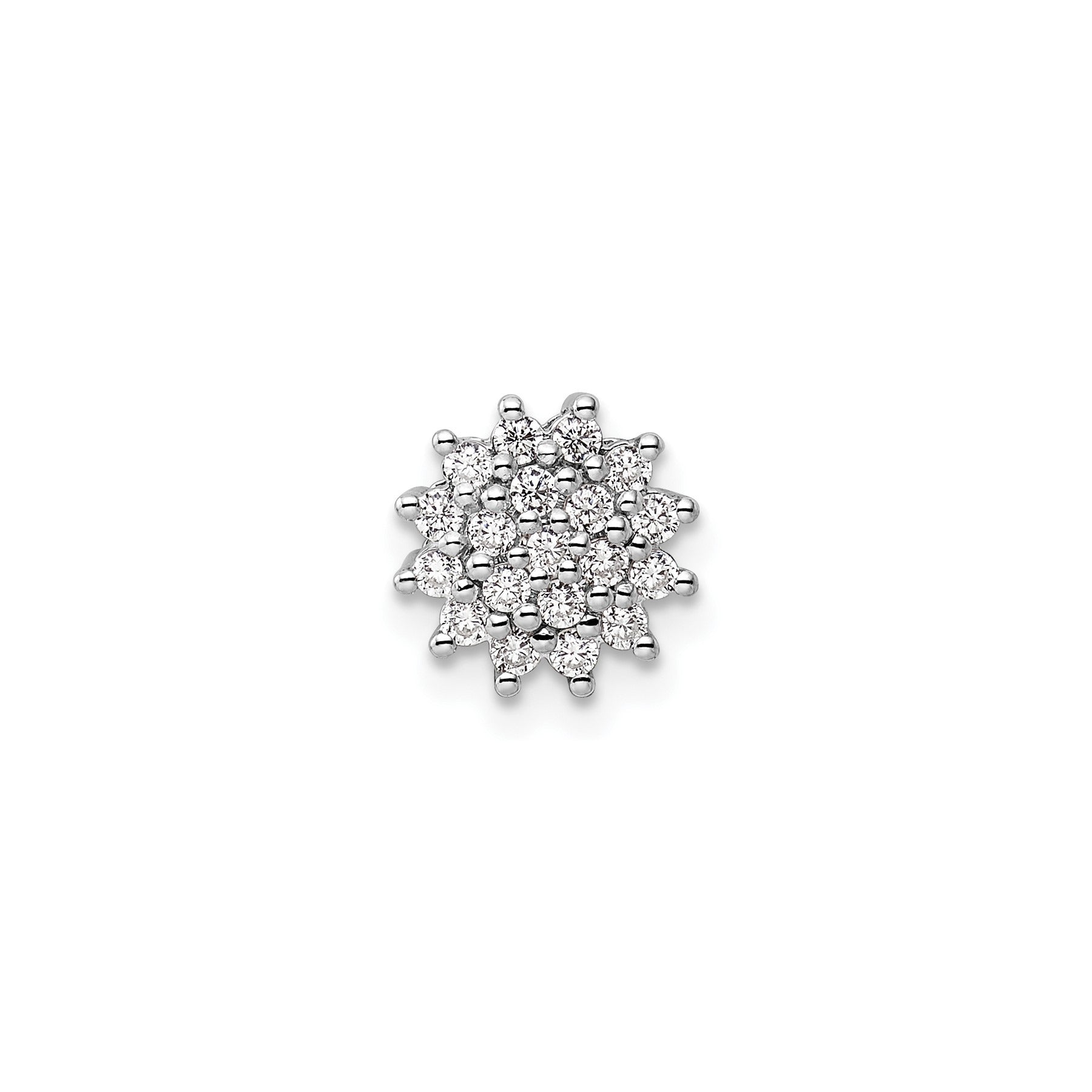 14k Gold 1/4 carat Lab Grown Diamond Cluster Chain Slide Pendant