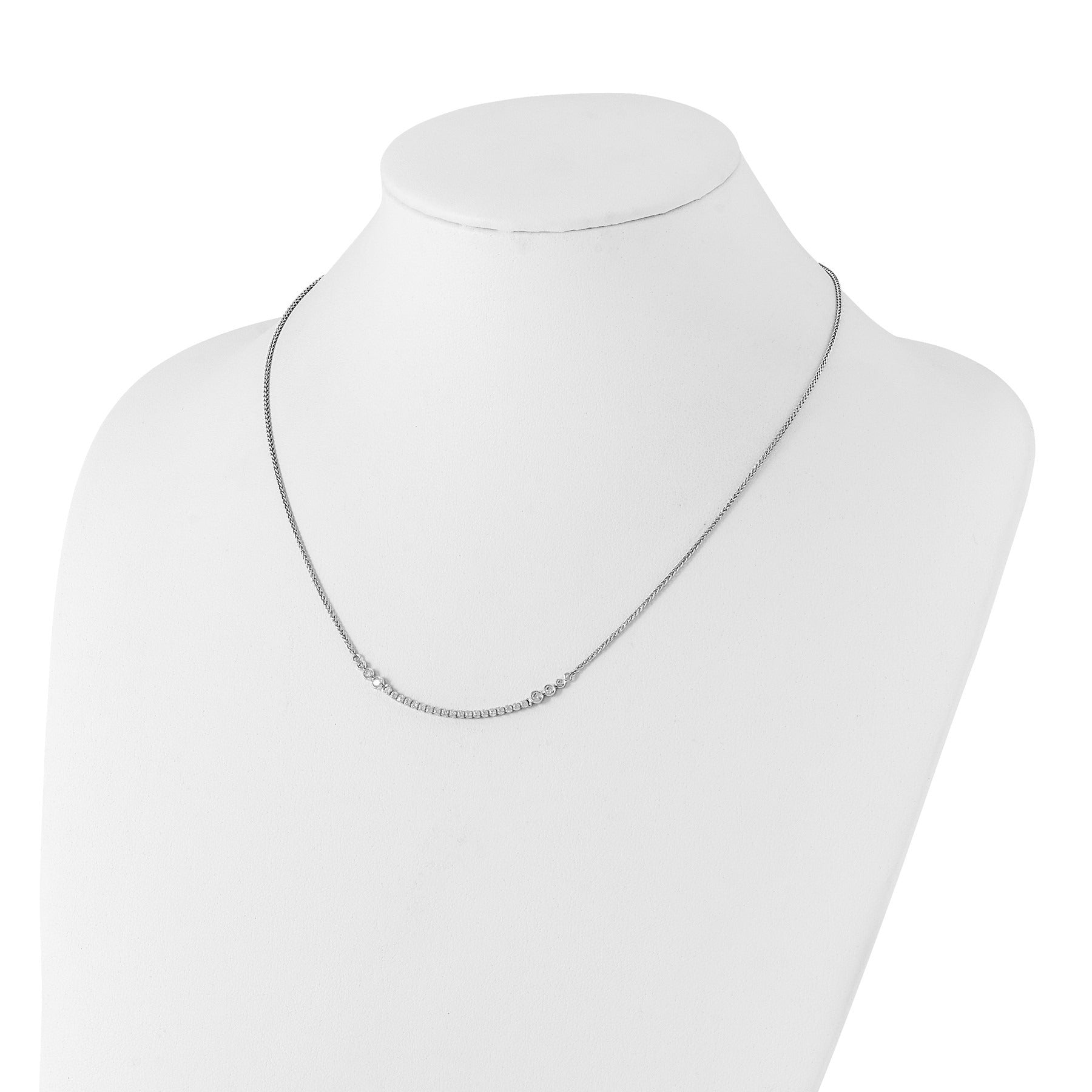 Lab Grown Diamond Tennis Style Bolo Necklace 14k White Gold