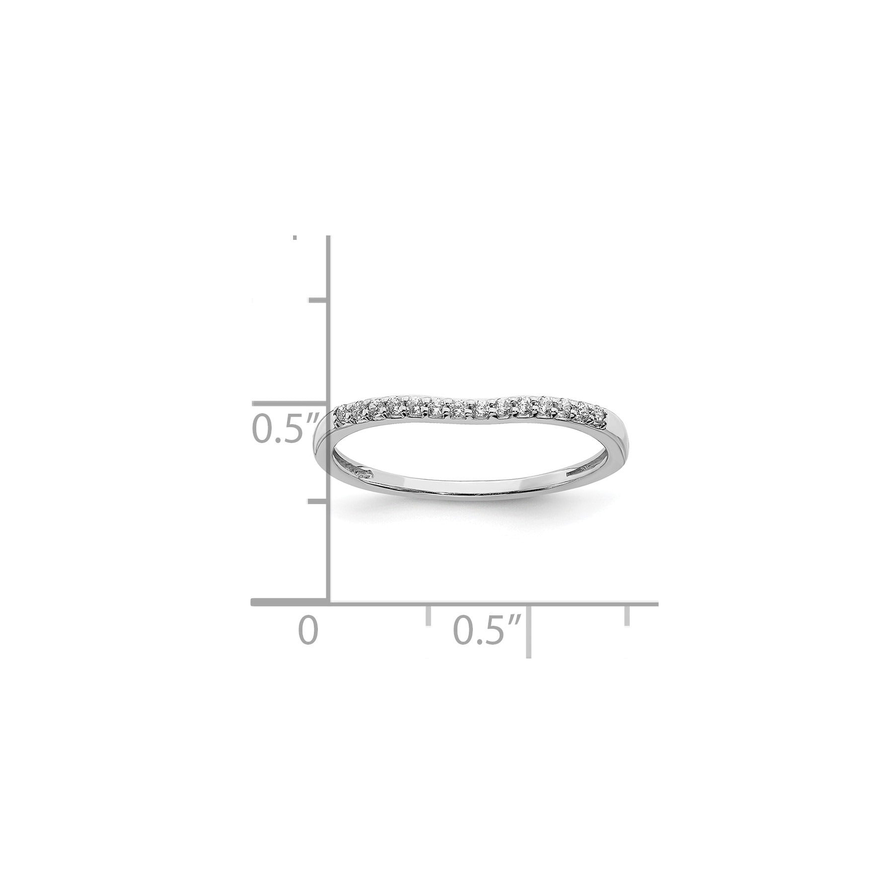 10k White Gold 1/10 carat Lab Grown Diamond Wedding Band