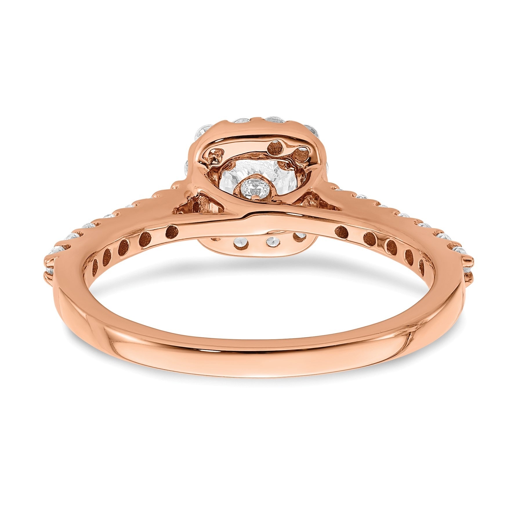 14k Rose Gold Lab Grown Diamond Round Halo Engagement Ring