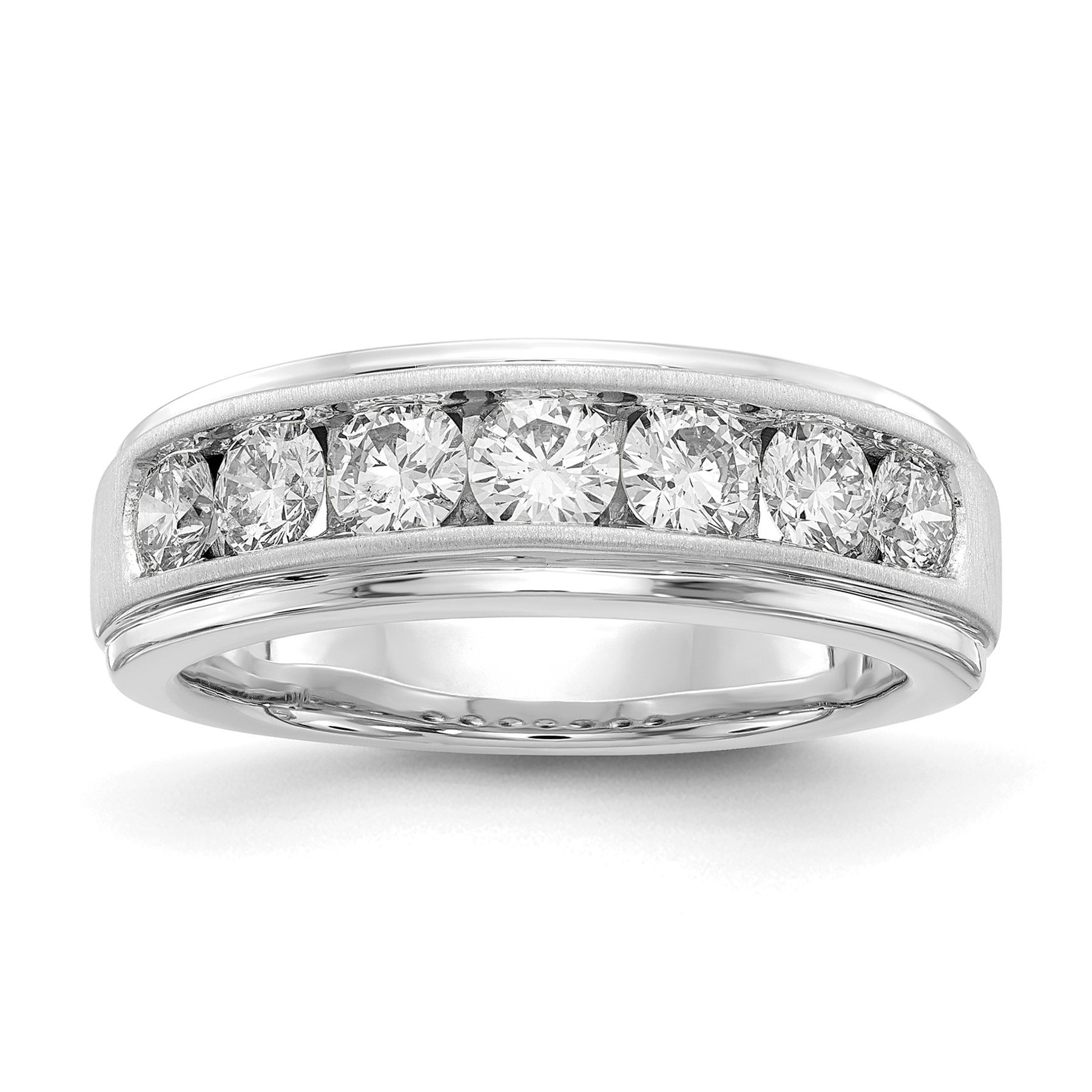 10K White Gold Lab Grown Diamond Men's Wedding Band 1.5 Ct