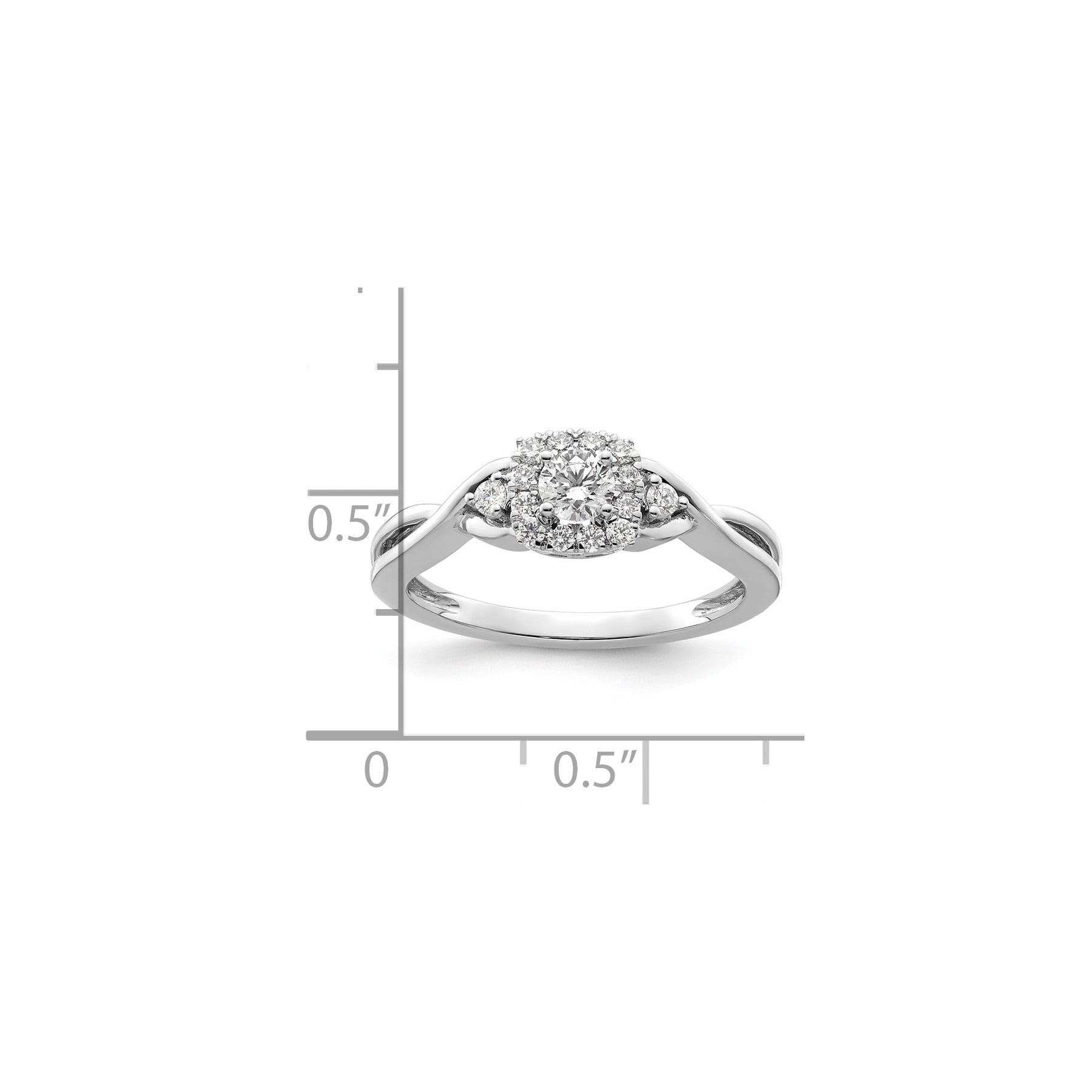 14k White Gold Lab Grown Diamond Bypass Engagement Ring
