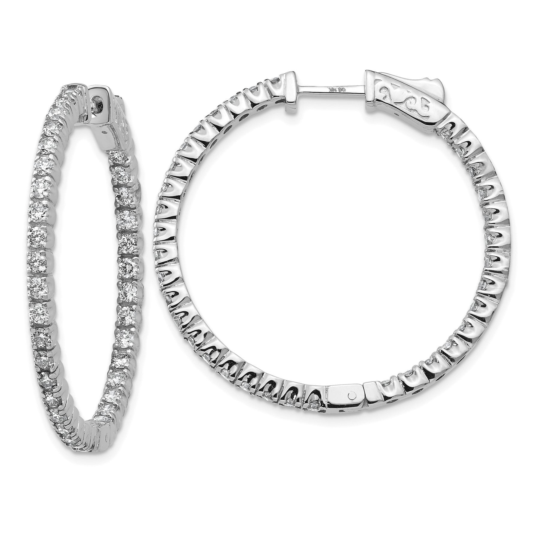 14K Gold Lab Grown Diamond Hoop Earrings 2 Ct