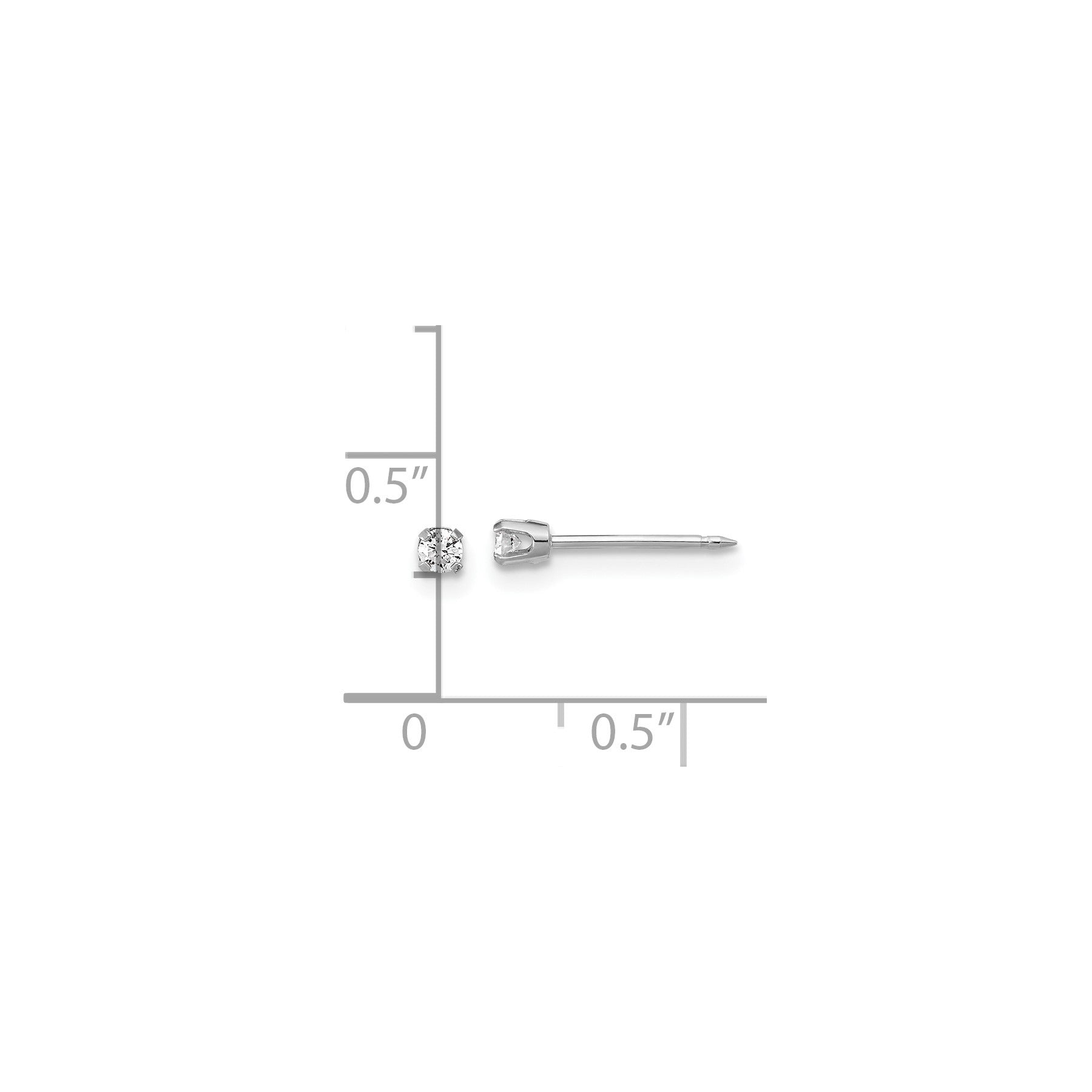 14k White Gold Lab Grown Diamond Stud Post Piercing Earrings