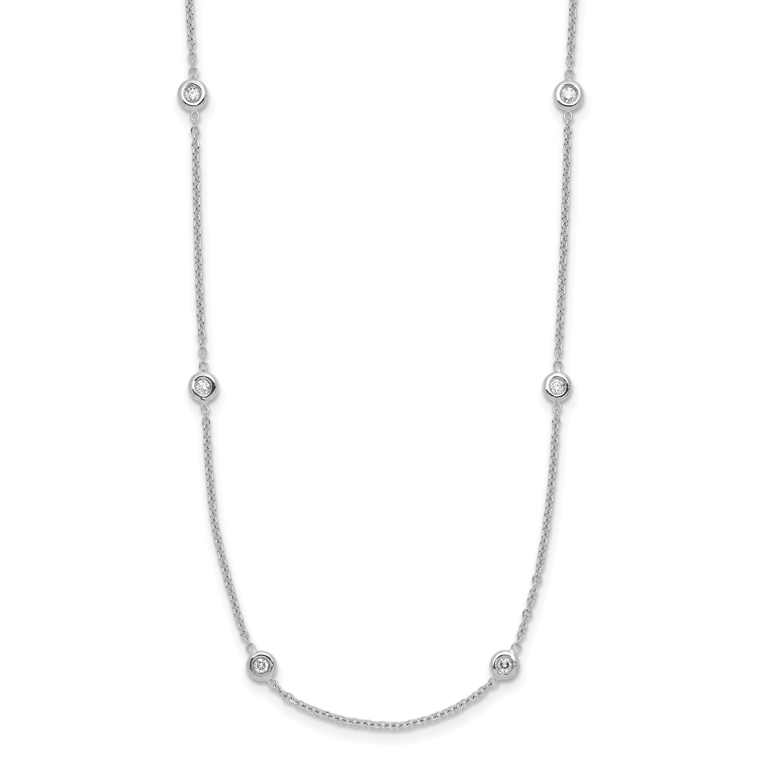 14K Gold Lab Grown Diamond 16 Inch Ten Station Necklace