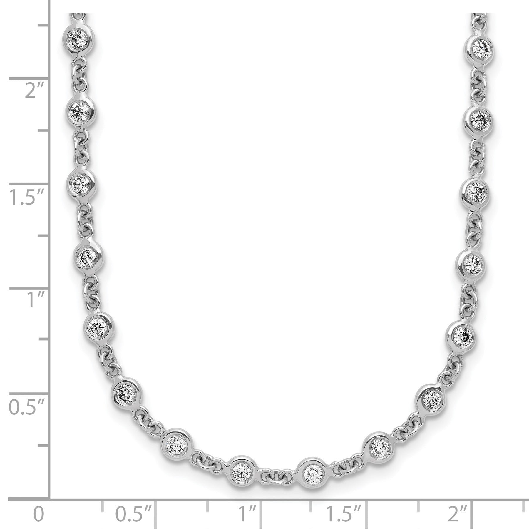 18K White Gold Lab Grown Diamond Stations Necklace
