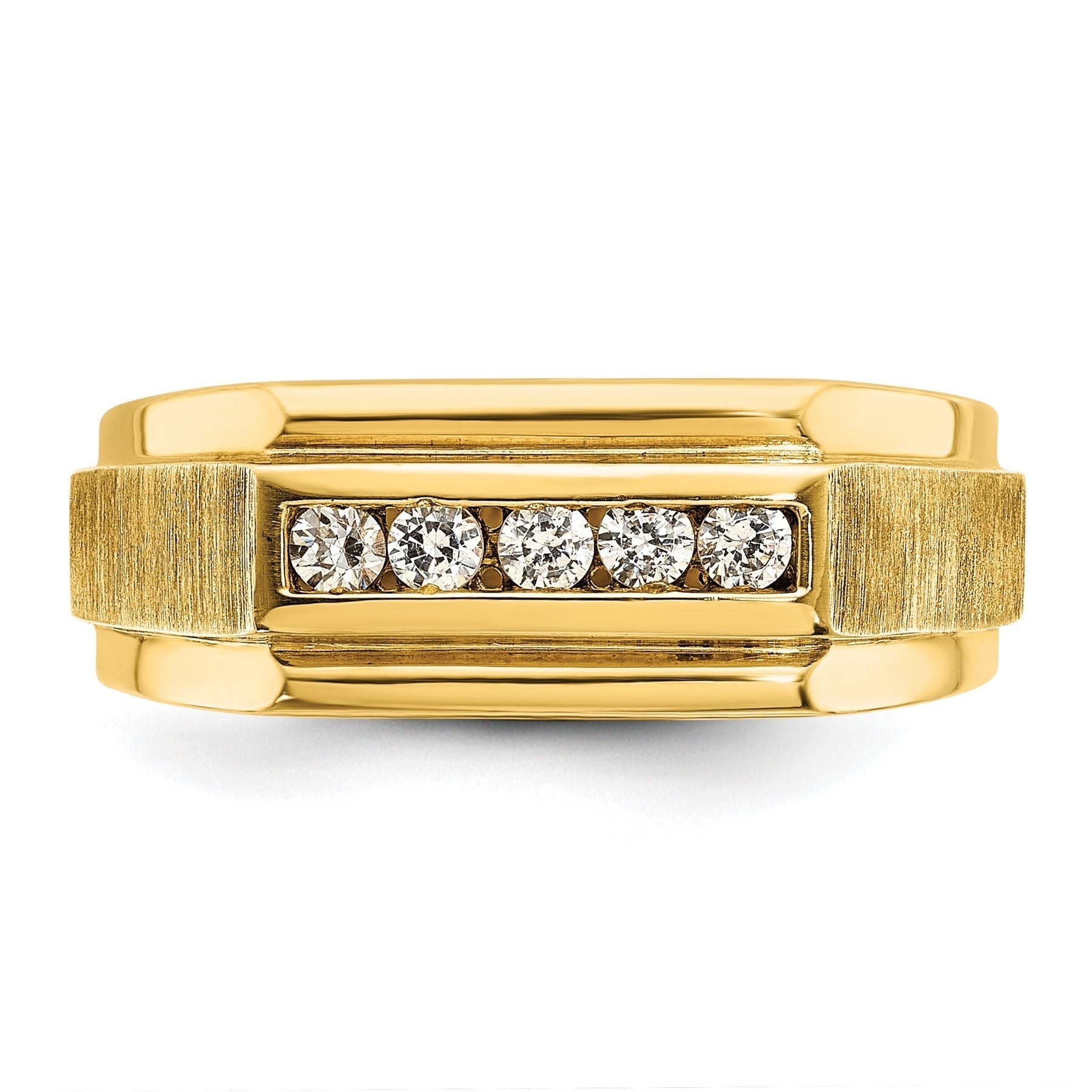 14k 1/4 carat Lab Grown Diamond Five Stone Men's Ring