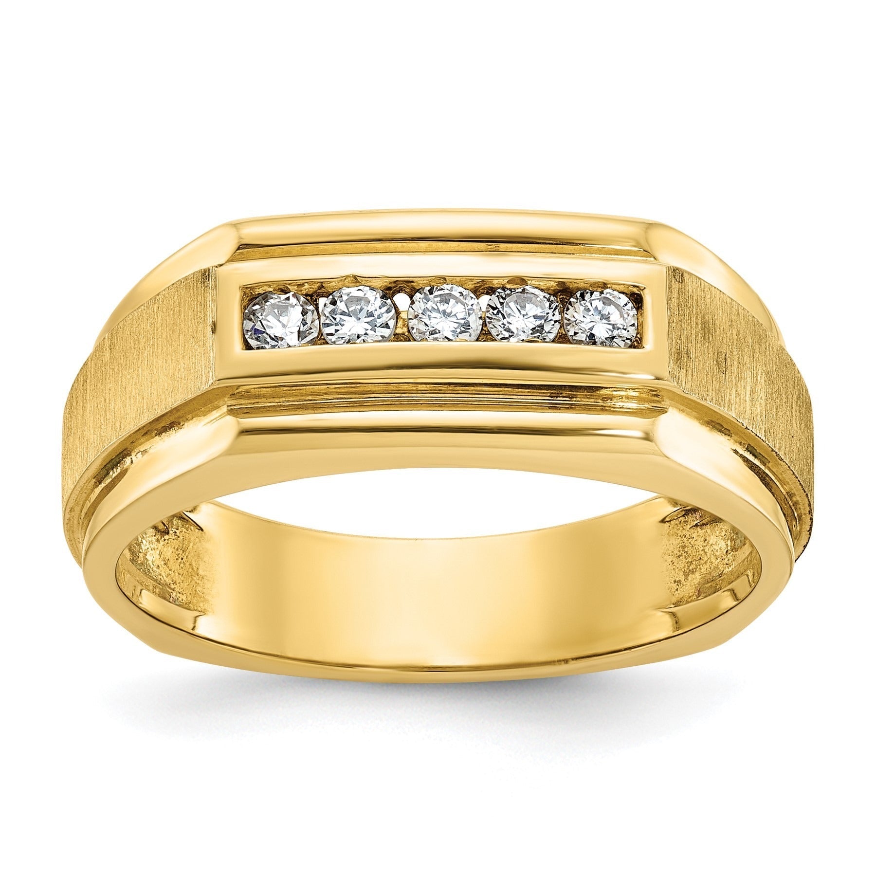 14k 1/4 carat Lab Grown Diamond Five Stone Men's Ring