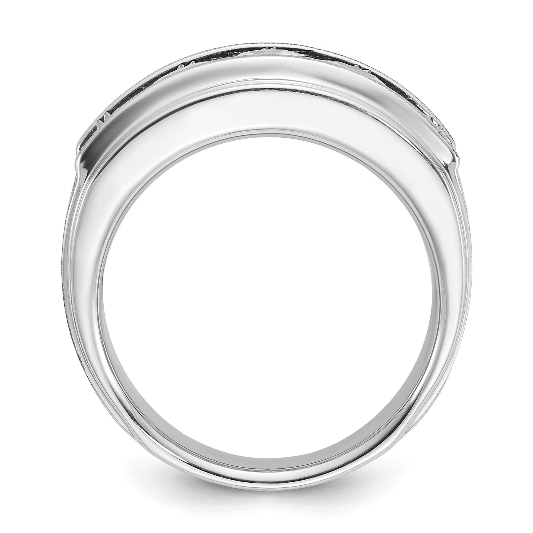 14k White Gold 2 carat Lab Grown Diamond Five Stone Men's Ring