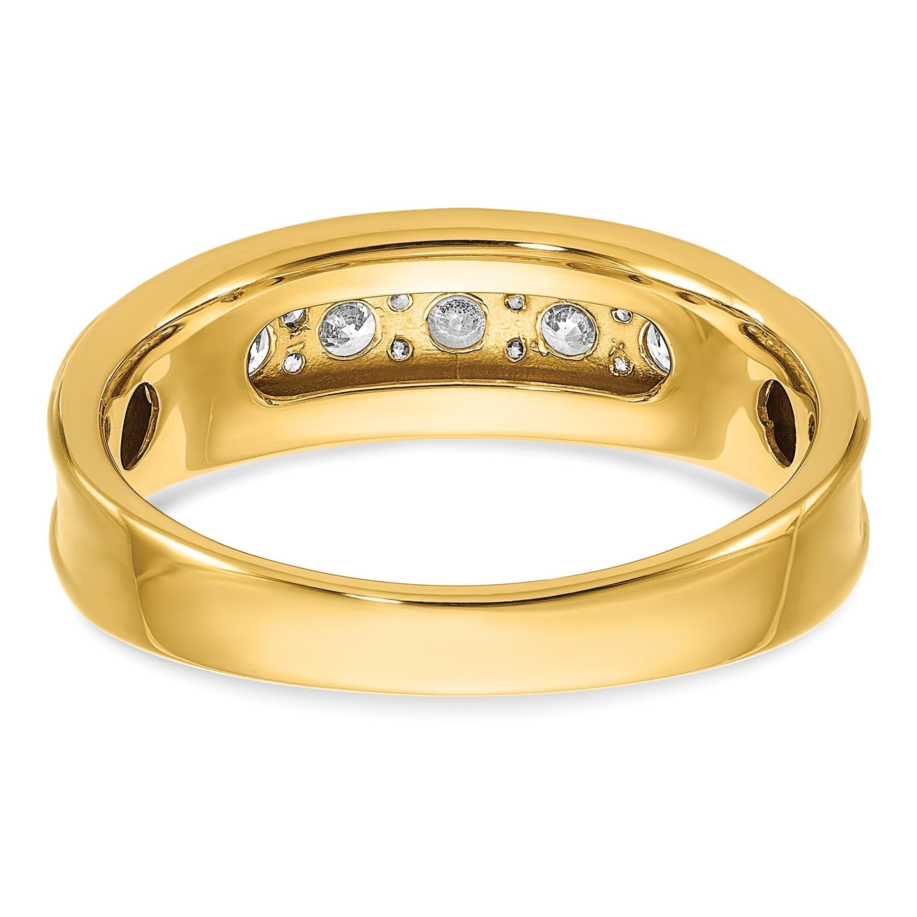 14k Gold 1 carat Lab Grown Diamond Seven Stone Men's Ring