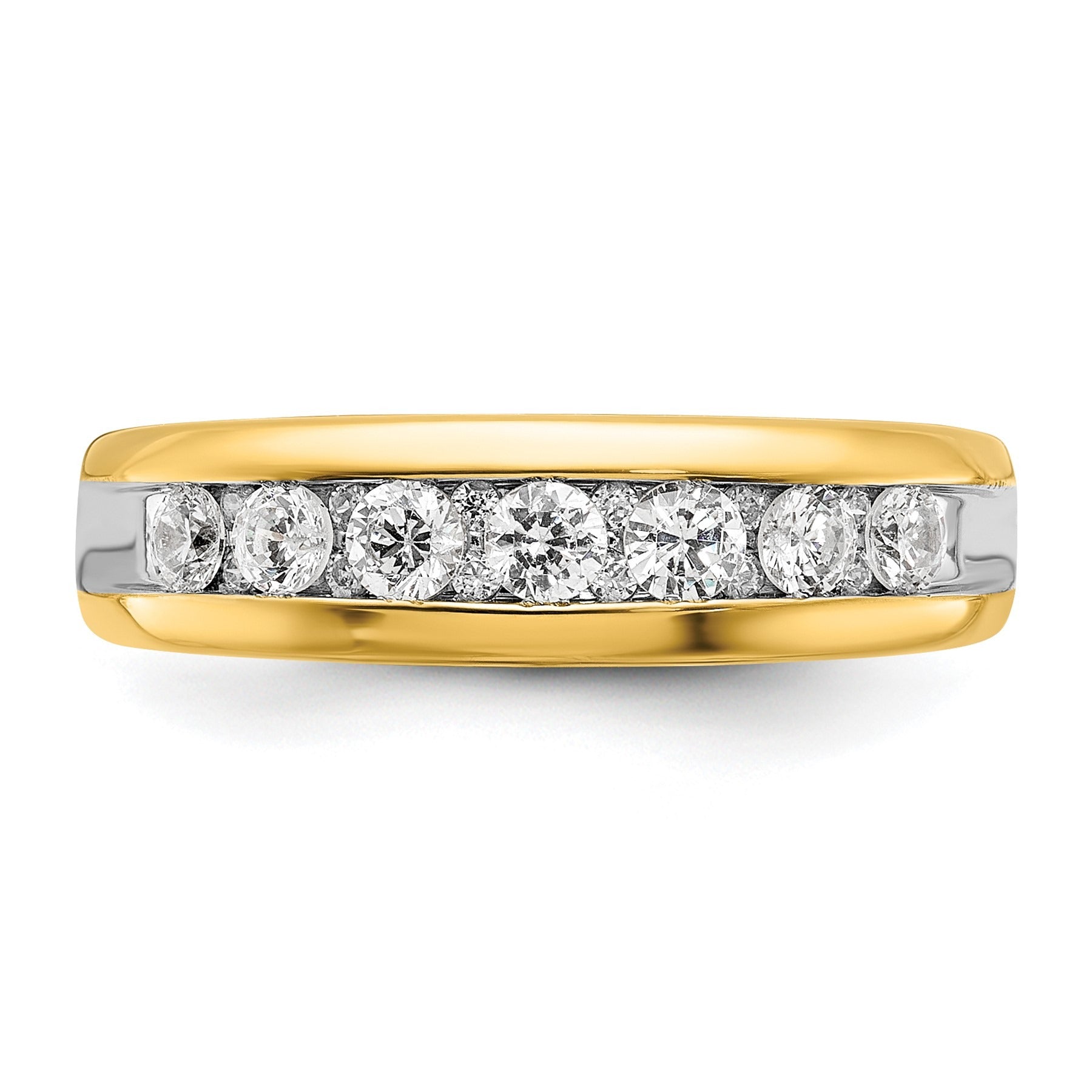 14k Gold 1 1/2 carat Lab Grown Diamond Seven Stone Men's Ring