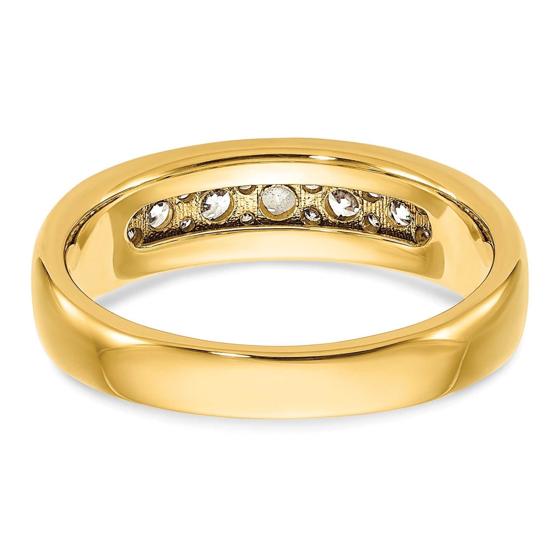 14k Gold 1 1/2 carat Lab Grown Diamond Seven Stone Men's Ring