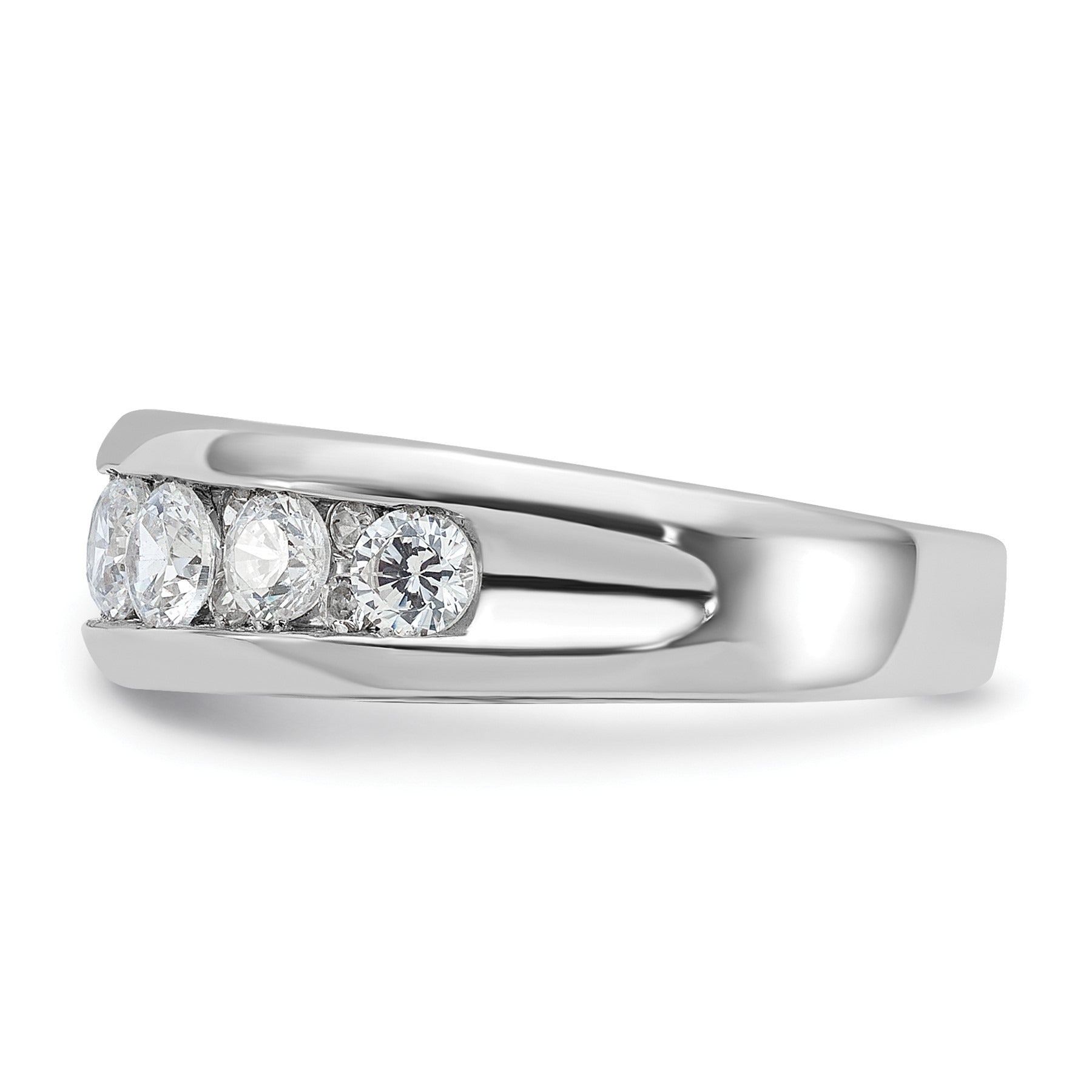 14k White Gold Seven Stone Men's Ring Mounting