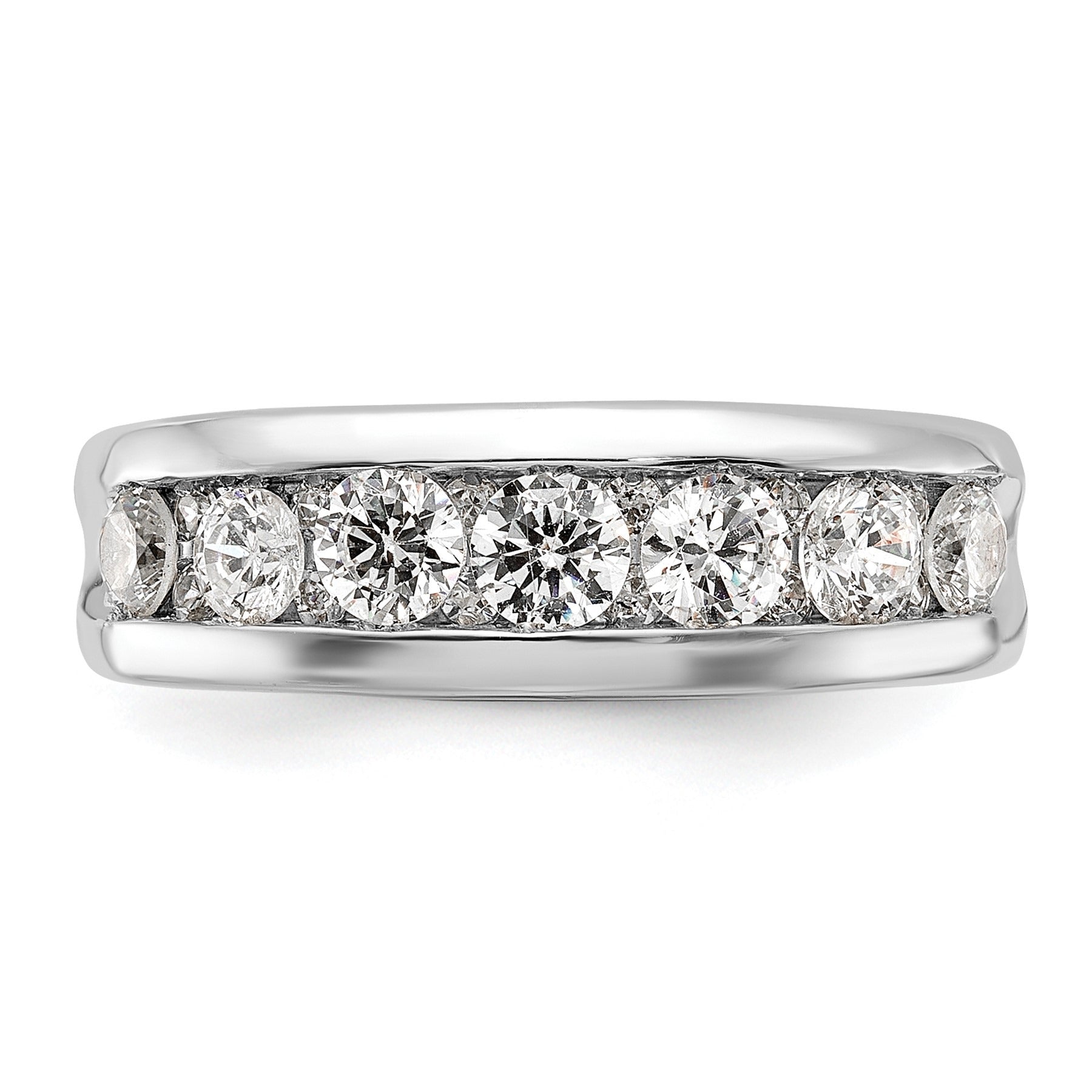 14k White Gold Seven Stone Men's Ring Mounting
