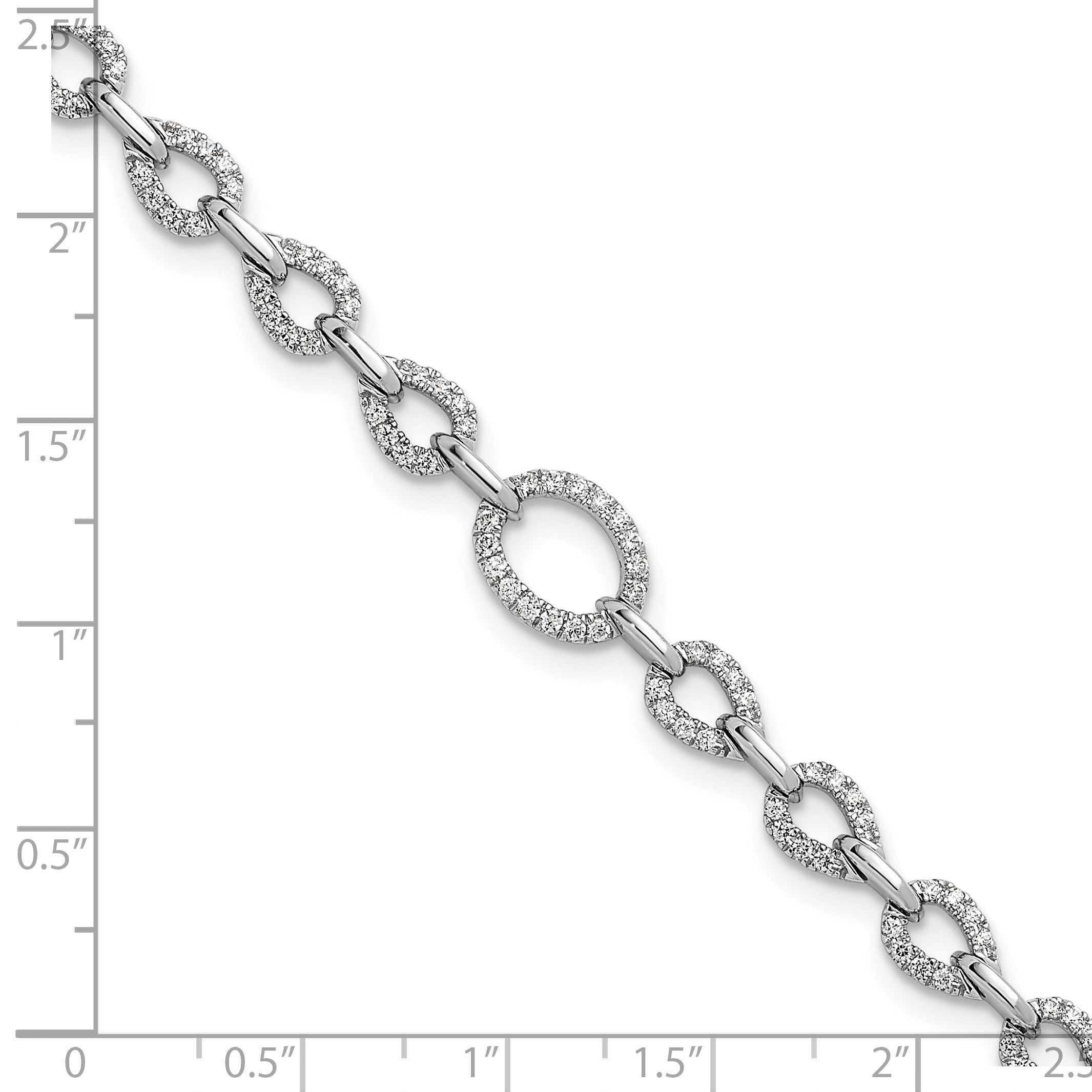 14k White Gold 1 3/8 carat Lab Grown Diamond Extension Bracelet