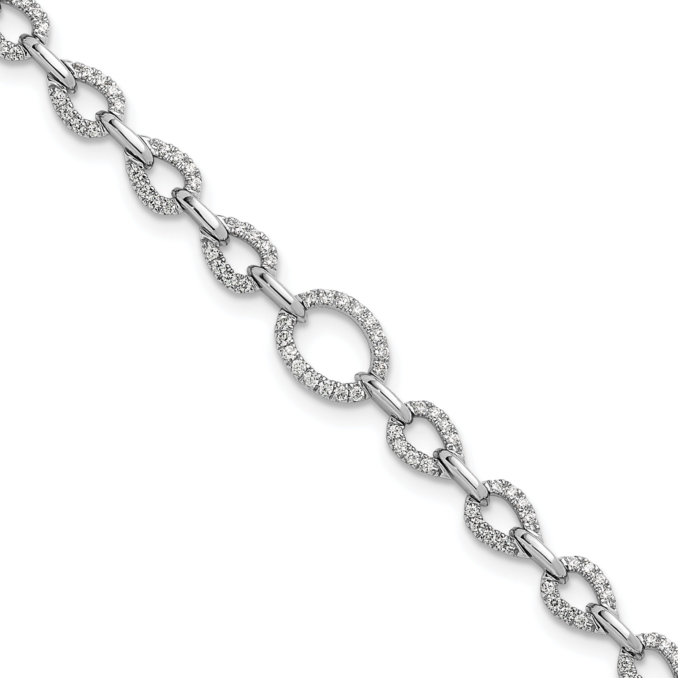 14k White Gold 1 3/8 carat Lab Grown Diamond Extension Bracelet
