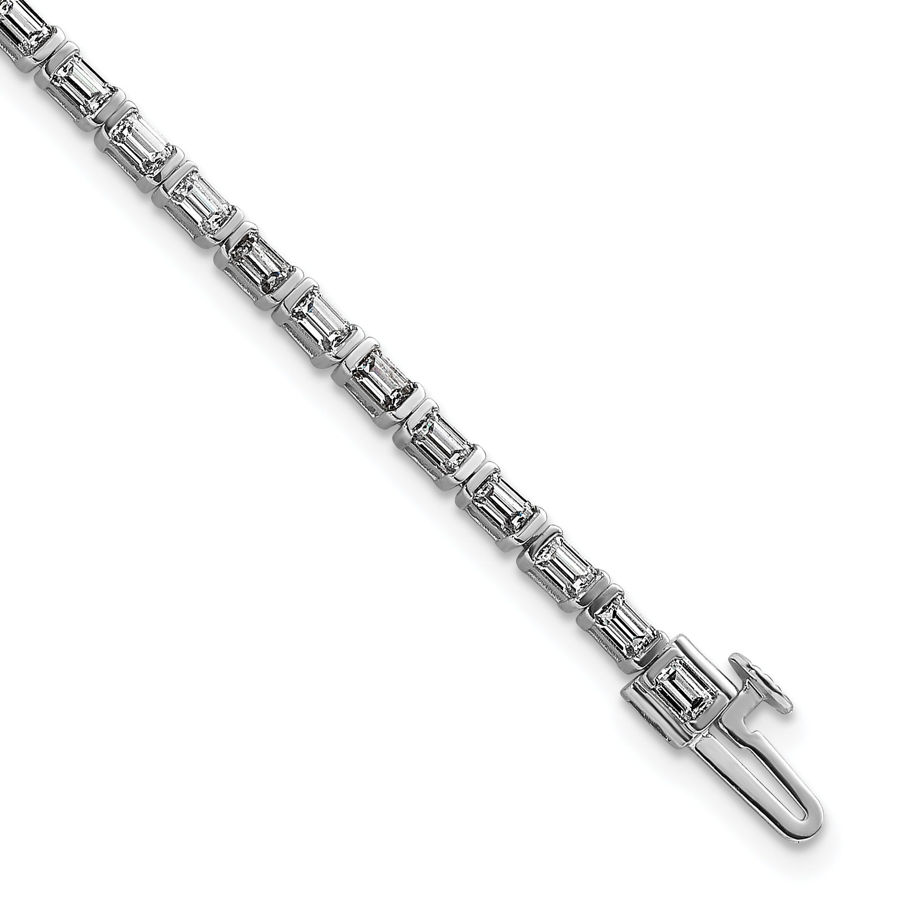 14k White Gold 4 Carat Lab Grown Diamond Tennis Bracelet