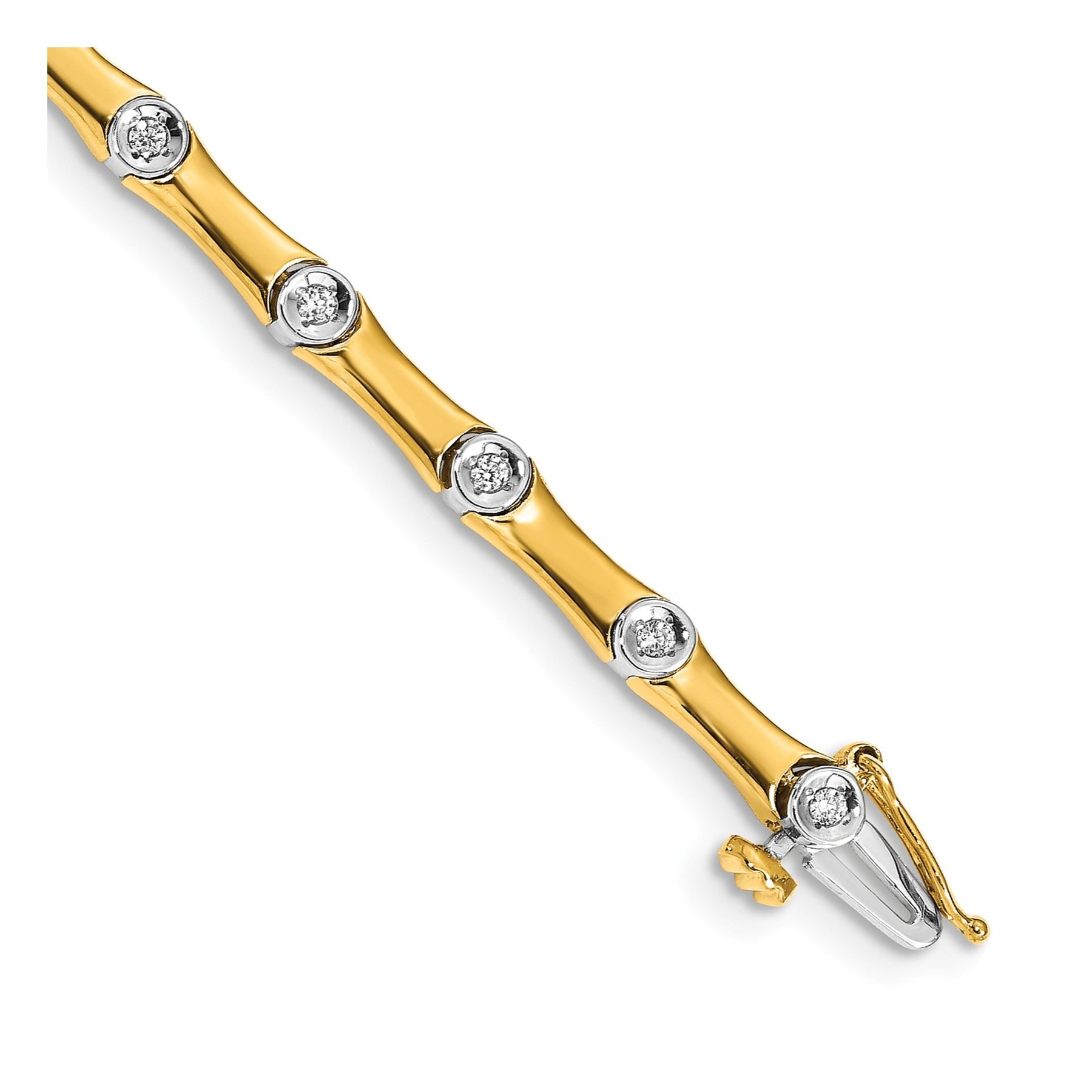 14k Two Tone Gold 1/4 Carat Lab Diamond Bracelet