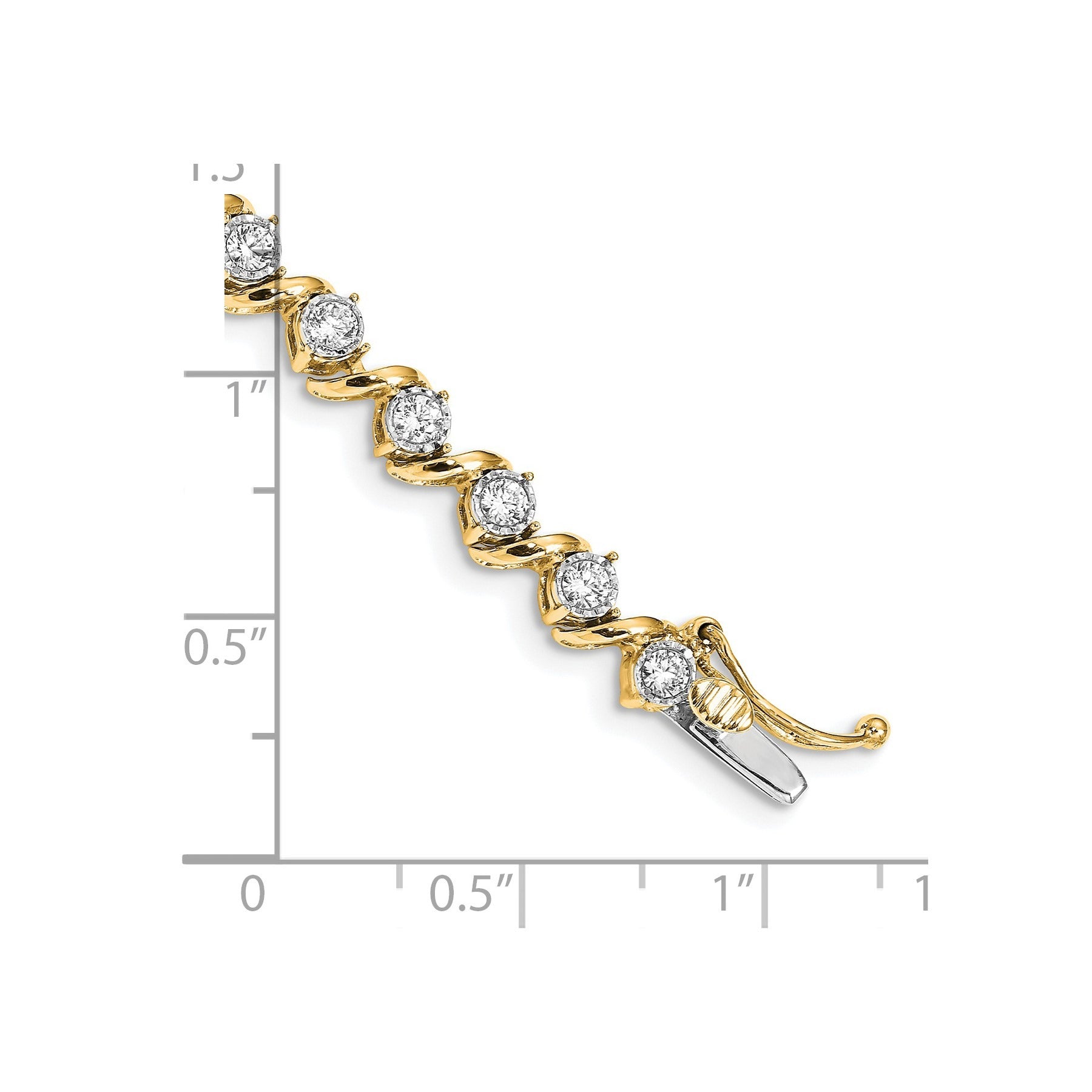 14k Yellow Gold Lab Grown Diamond Fancy Tennis Bracelet