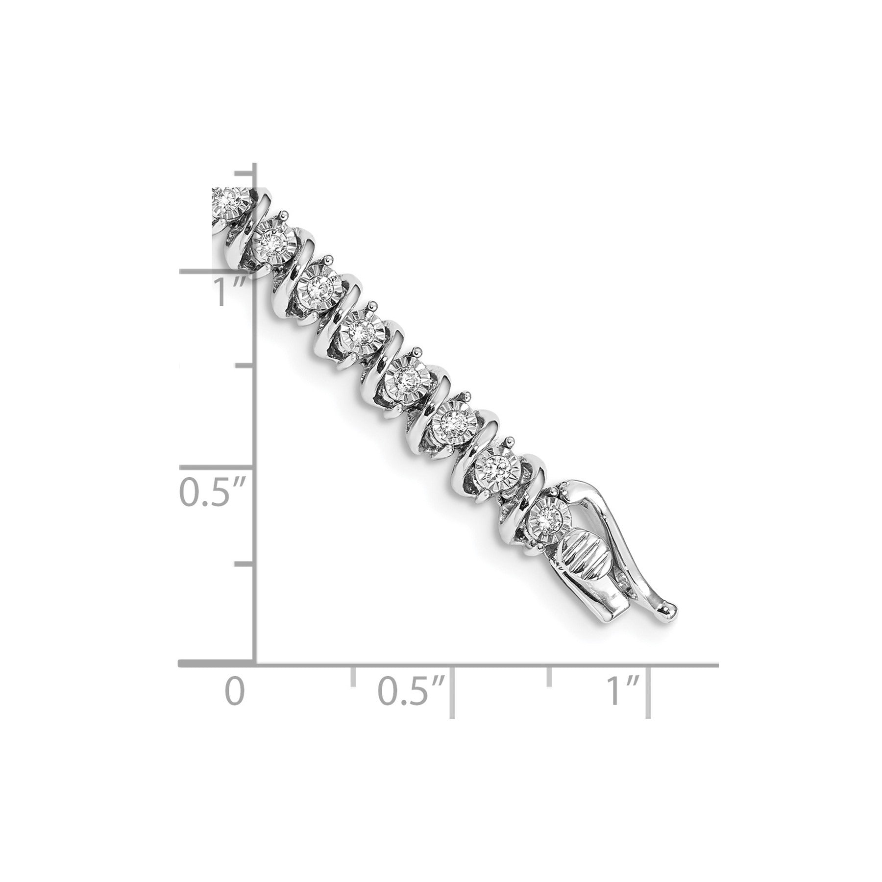 14k White Gold Lab Diamond S-link Tennis Bracelet