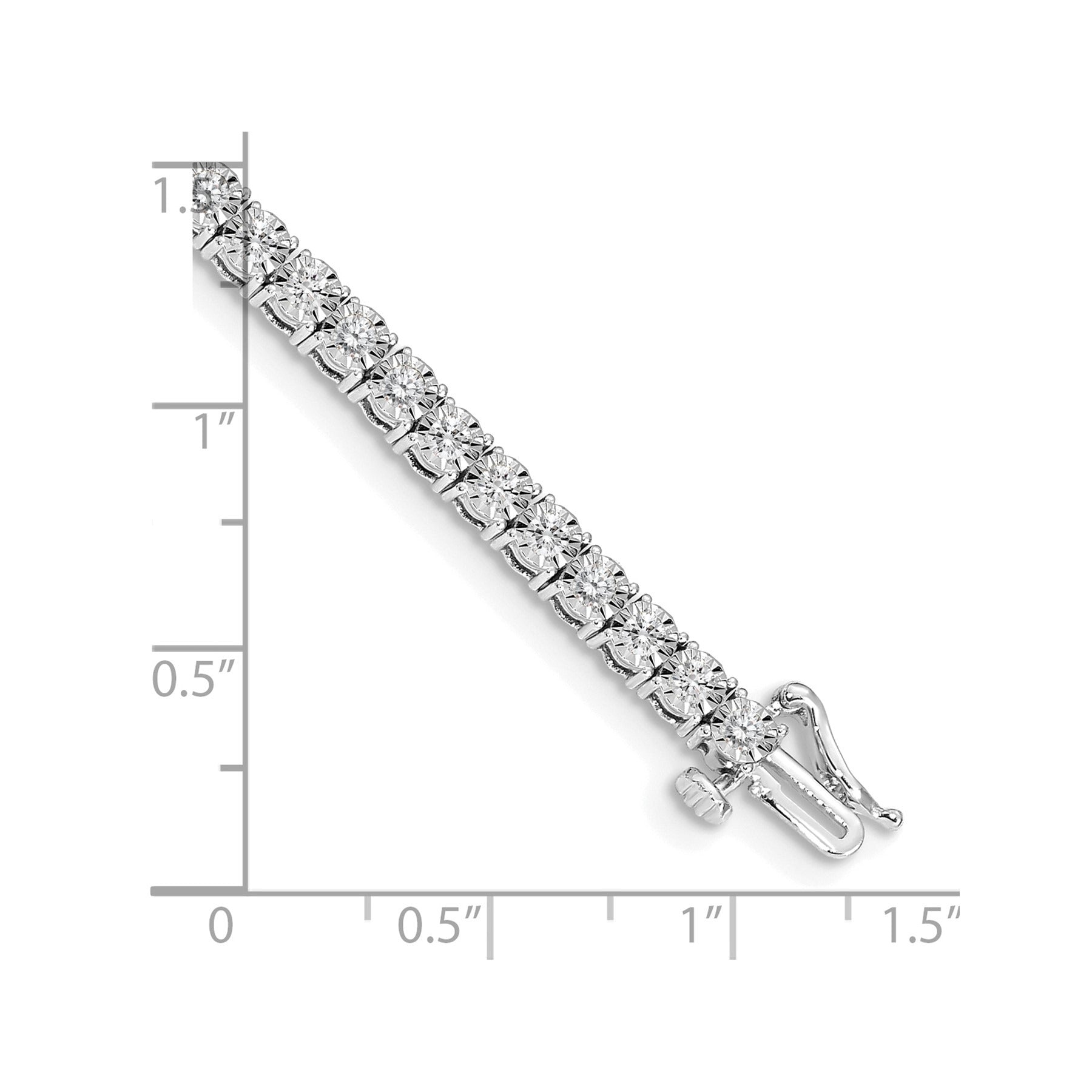 14k White Gold Lab Grown Diamond Illusion Setting Bracelet