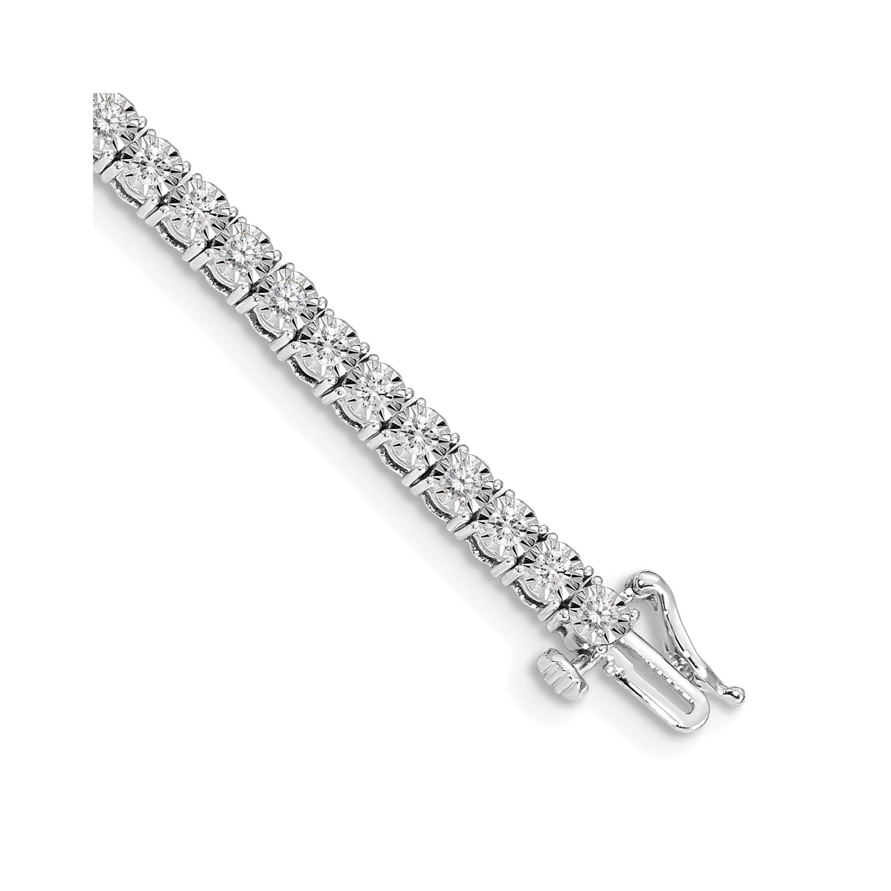 14k White Gold Lab Grown Diamond Illusion Setting Bracelet