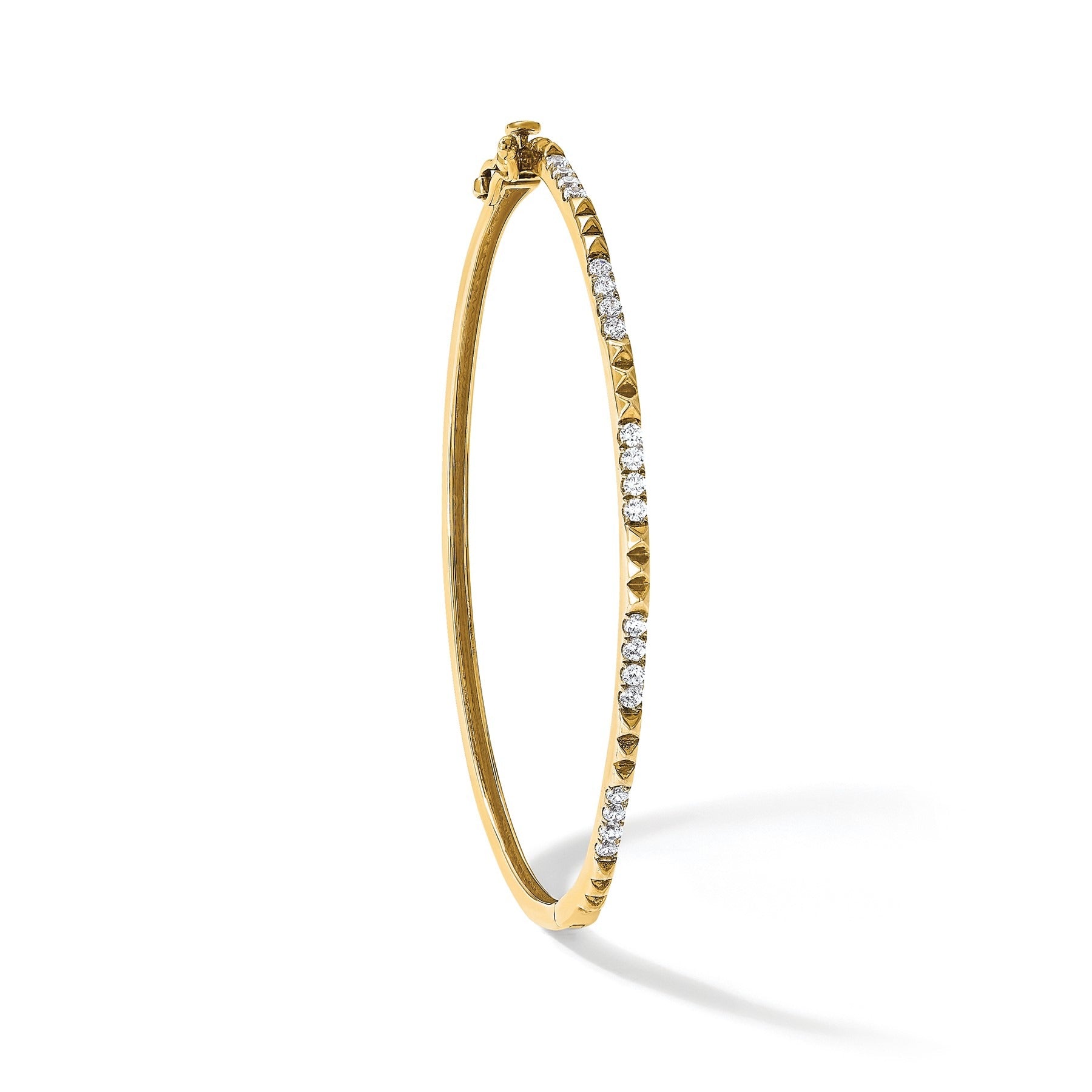 14K Gold Lab Grown Diamond Bangle Bracelets