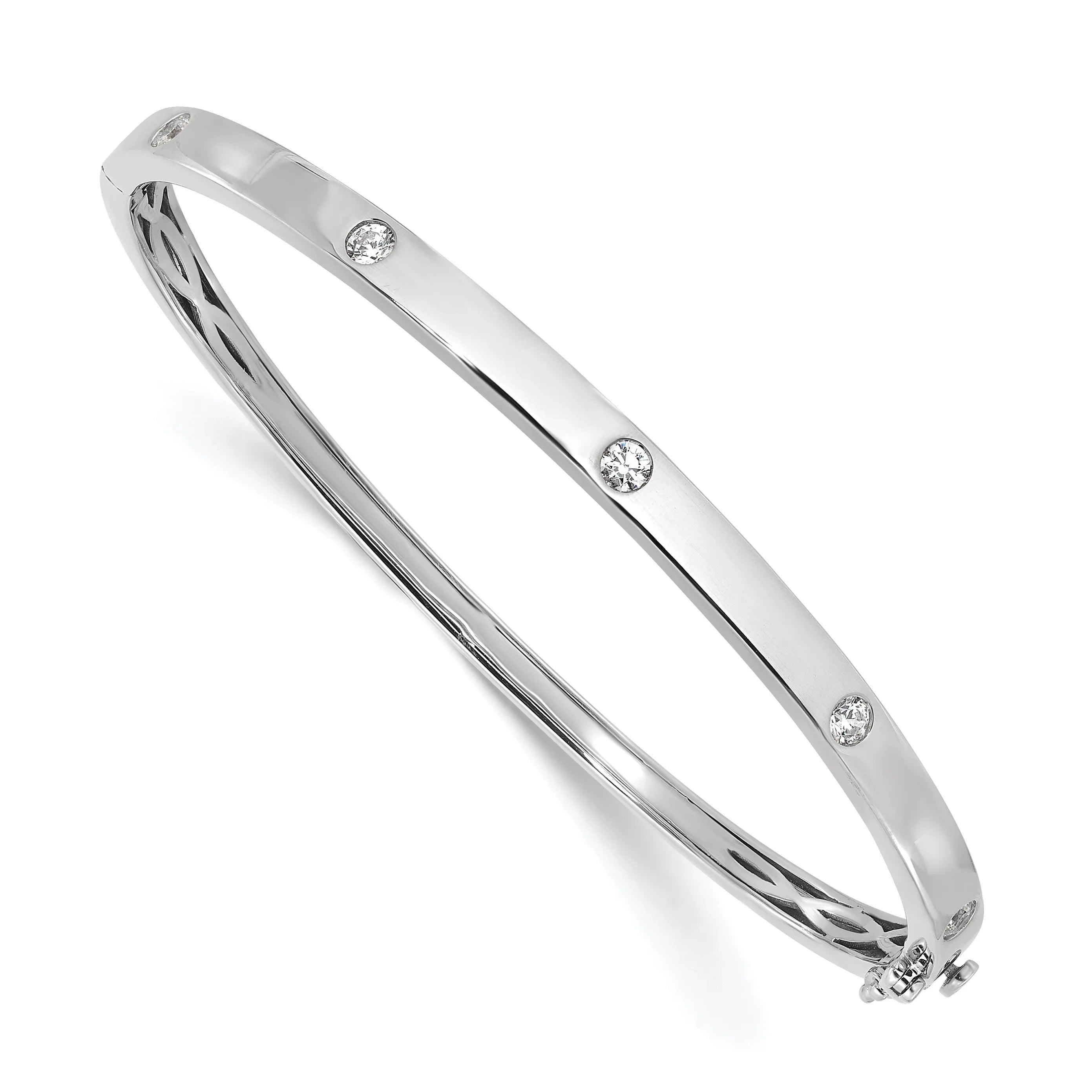 14K Gold Lab Grown Diamond Bangle Bracelet - Fine Diamond