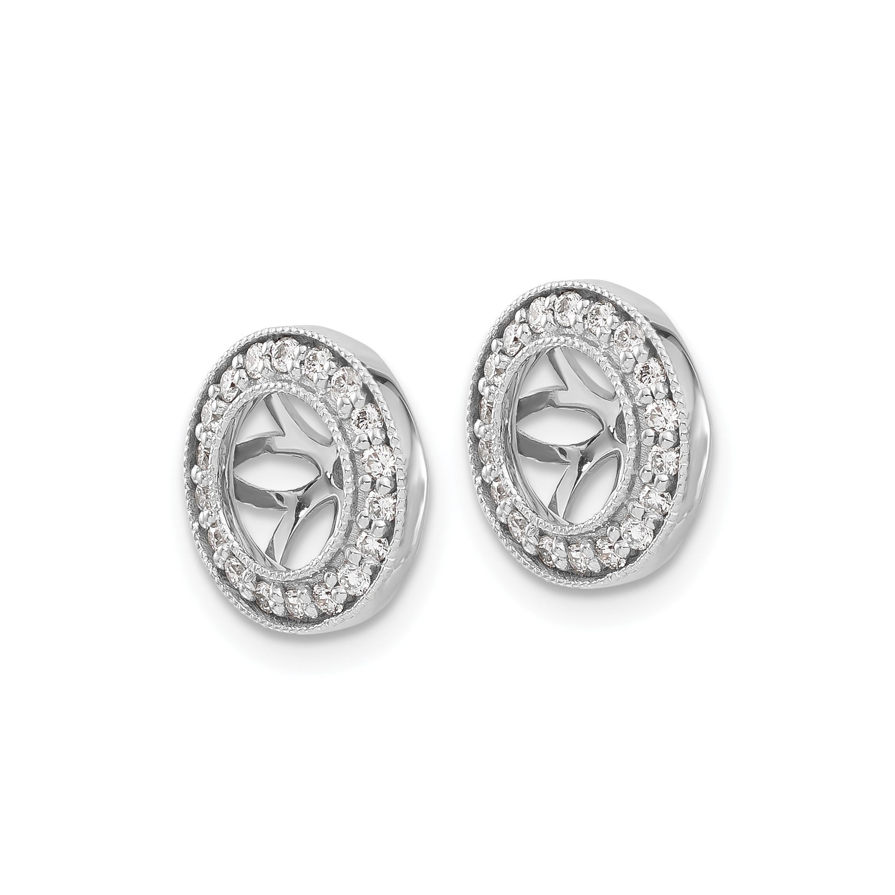 14k White Gold Lab Grown Diamond 6.5 mm Earring Jacket