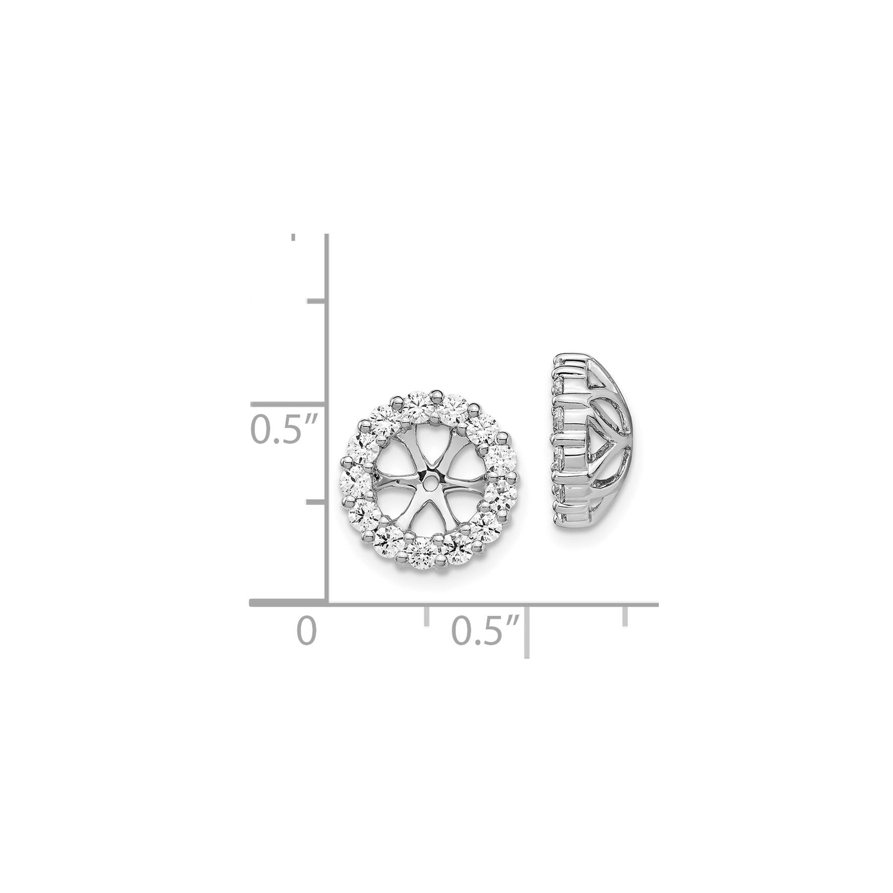 Lab Grown Diamond Earring Jacket 14k White Gold