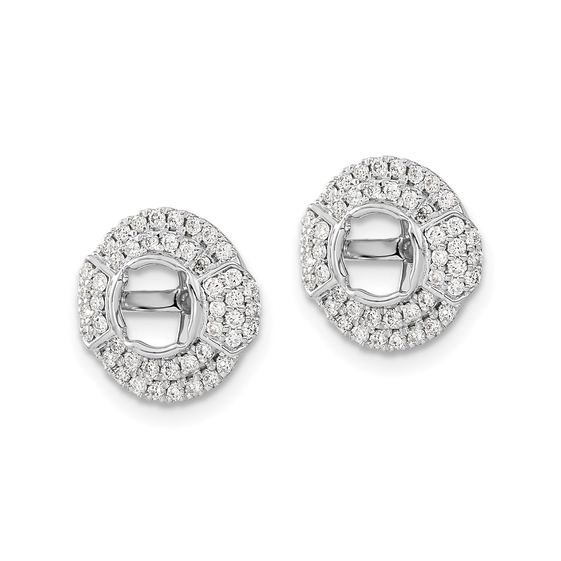 14k White Gold Lab Grown Diamond Round Earring Jacket