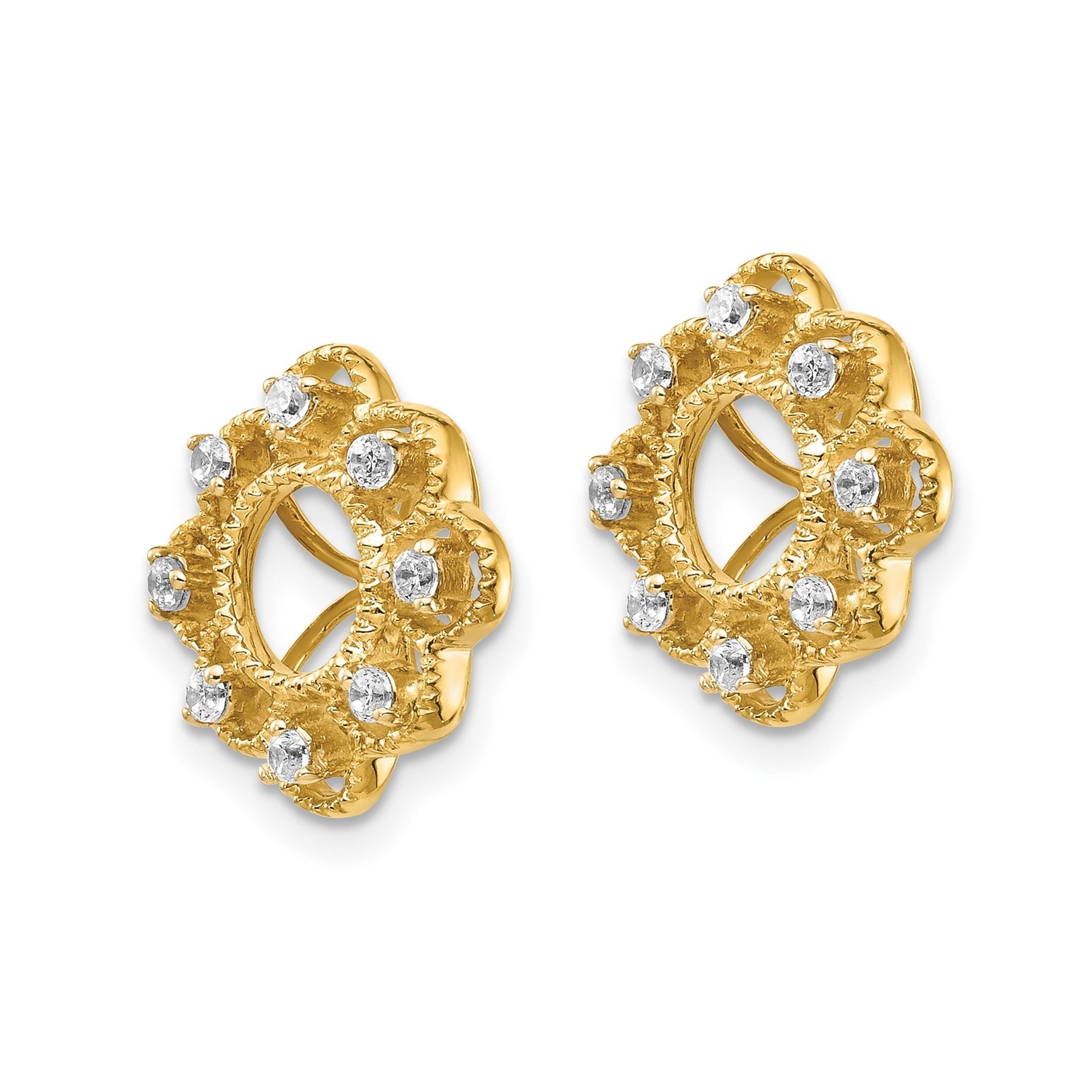 14k Gold Lab Grown Diamond Earring Jacket
