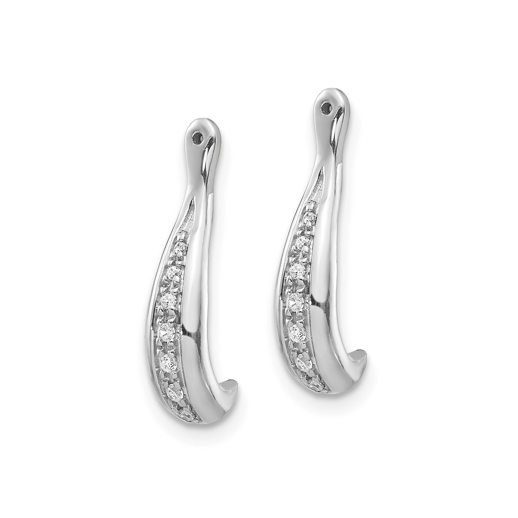 14k White Gold Lab Grown Diamond Jackets Earring