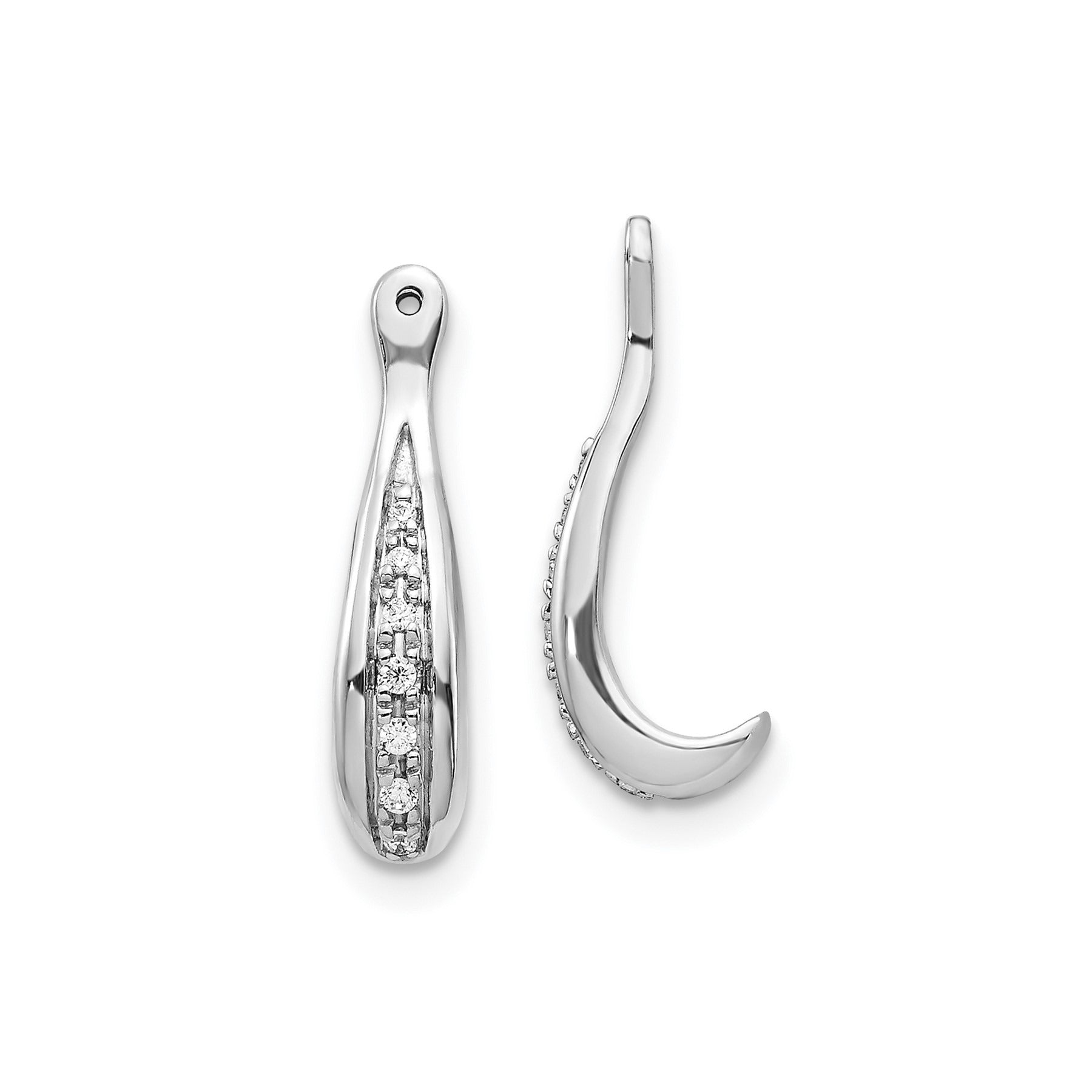 14k White Gold Lab Grown Diamond Jackets Earring
