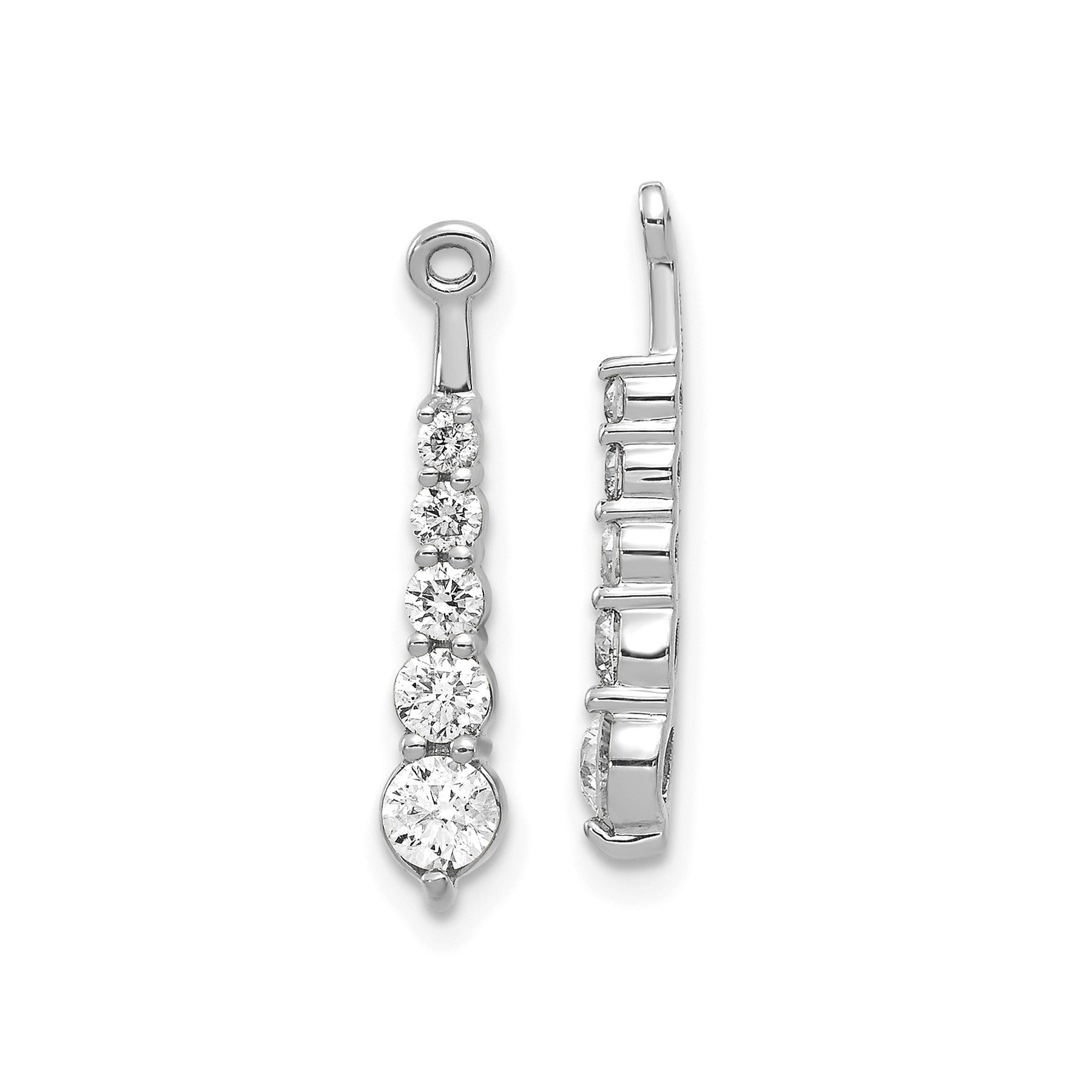 14k White Gold 5/8 carat Lab Grown Diamond Earring Jackets