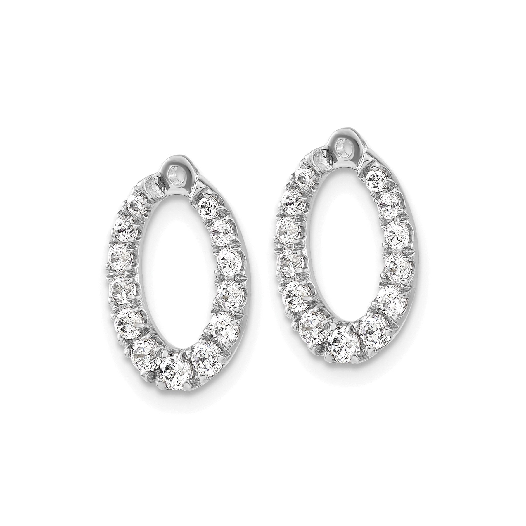 14k Gold Lab Grown Diamond Oval Earring Jackets