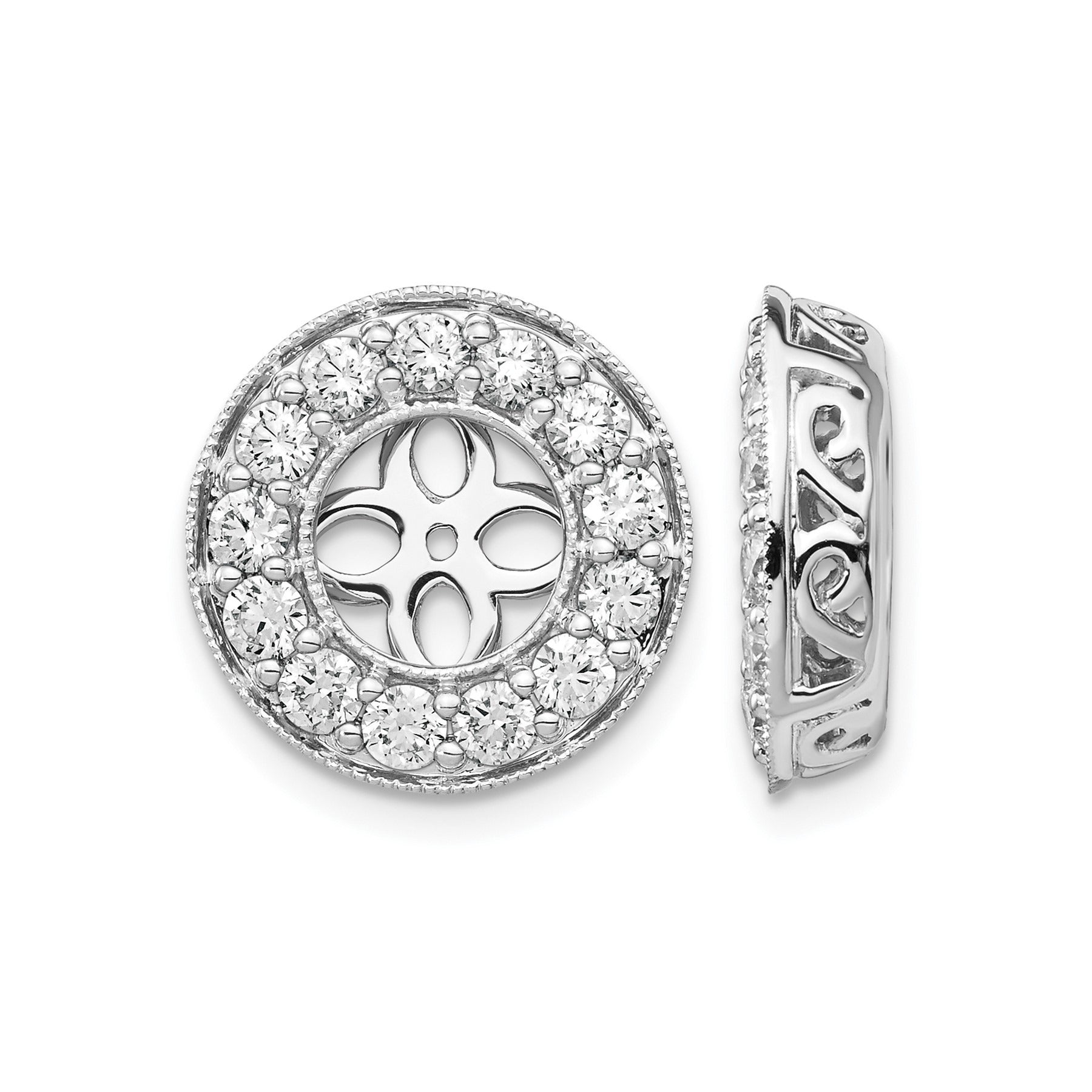 14K White Gold Lab Grown Diamond Earring Jackets