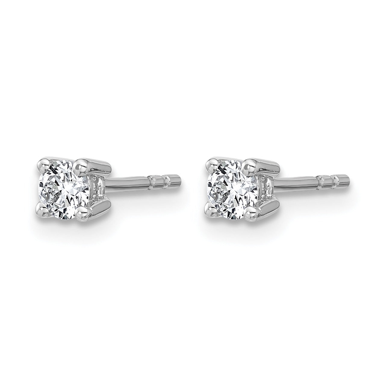 14K White Gold Lab Grown Diamond Round Shaped Stud Earrings