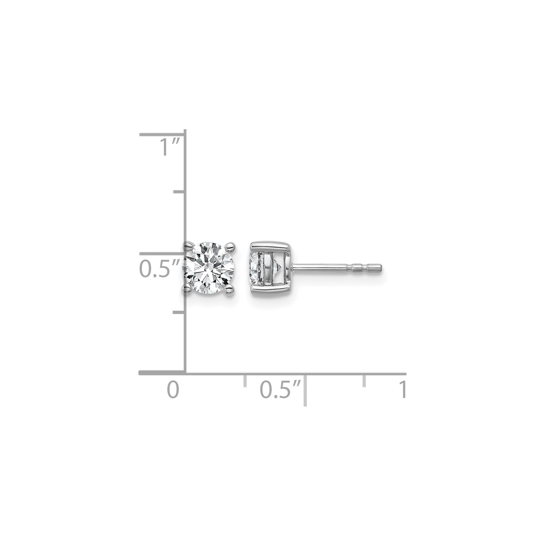 14K White Gold Lab Grown Diamond Round Shaped Stud Earrings