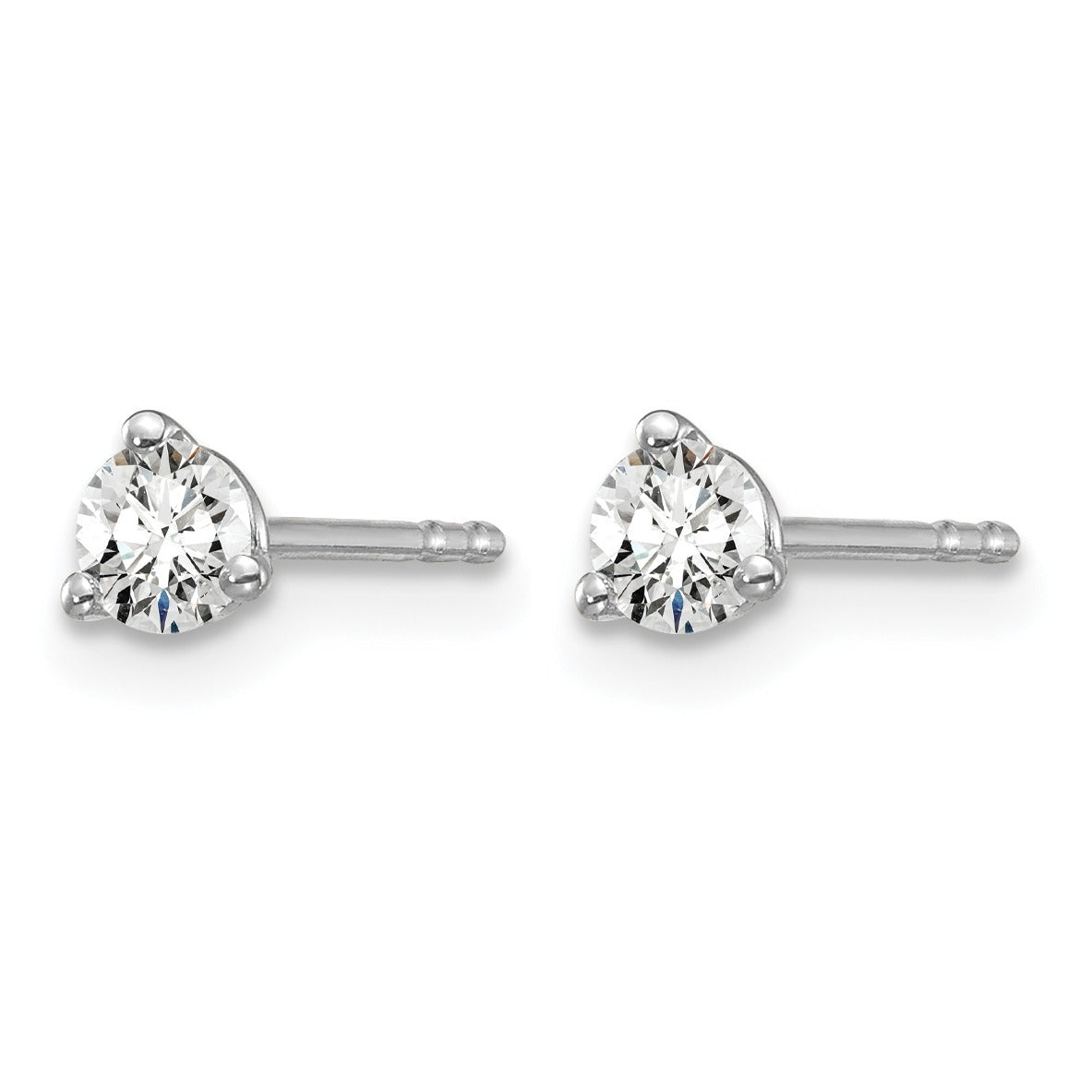 14K White Gold Round Lab Grown Diamond Stud Earrings