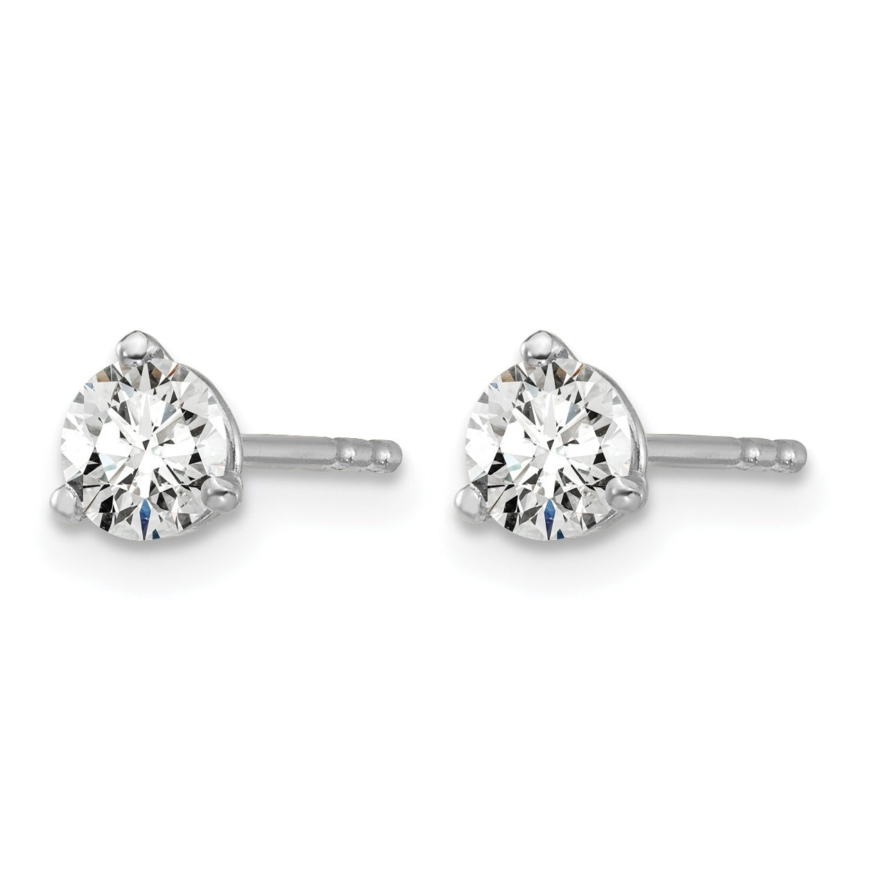 14K White Gold Lab Diamond Round Shaped Stud Earrings