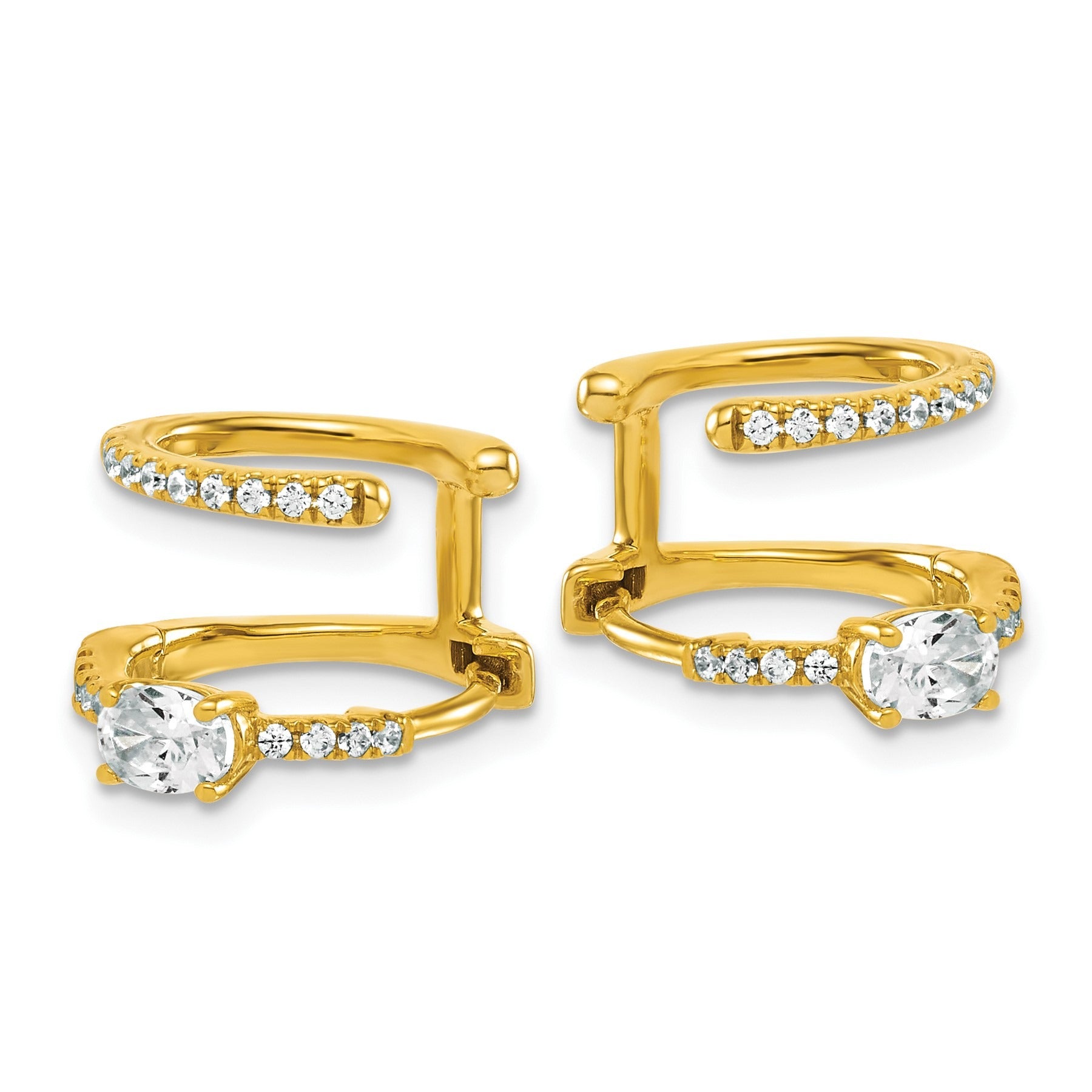 Lab Grown Diamond Hinged Hoop 14K Yellow Gold Earrings