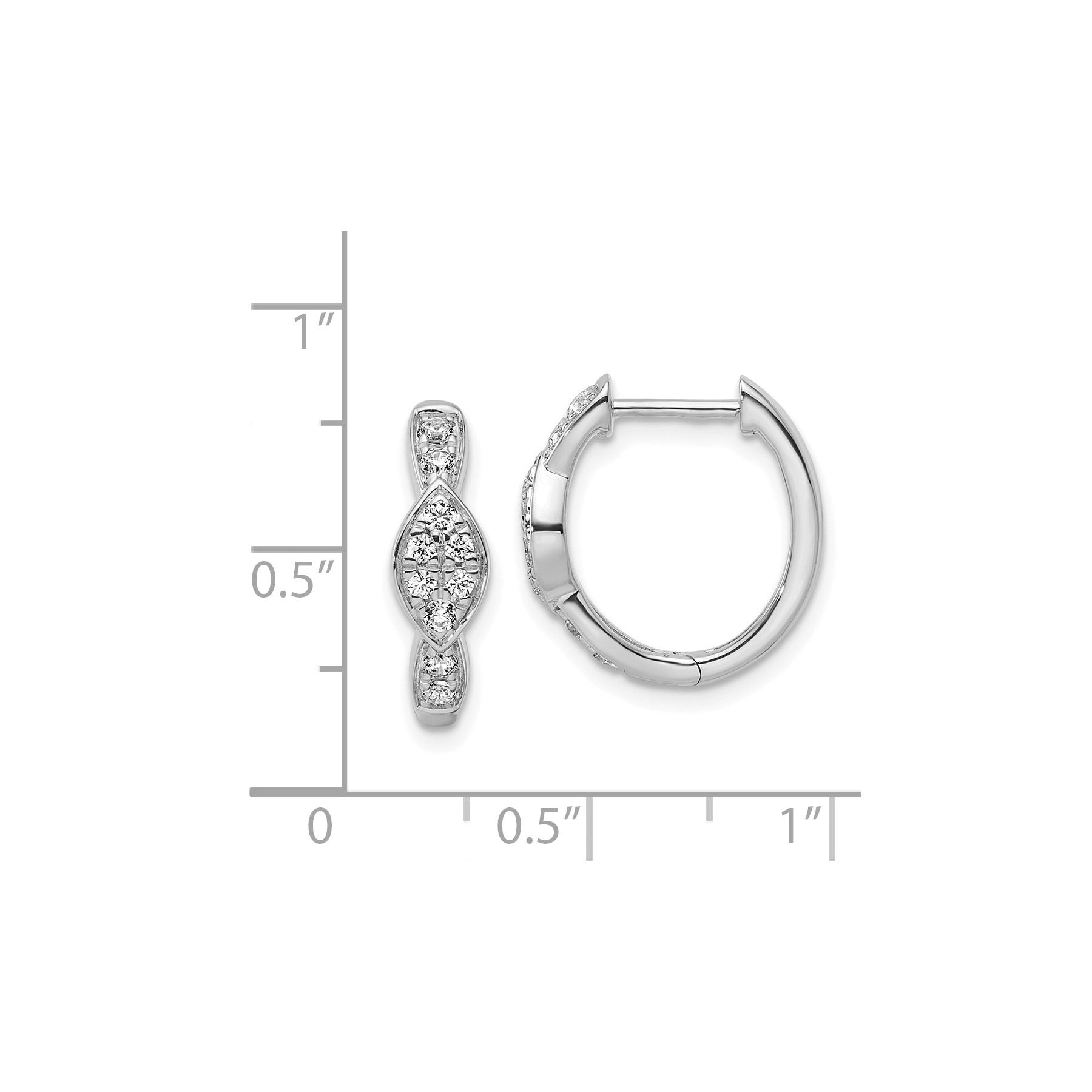 Lab Grown Diamond Huggie Hoop Earrings 14K White Gold
