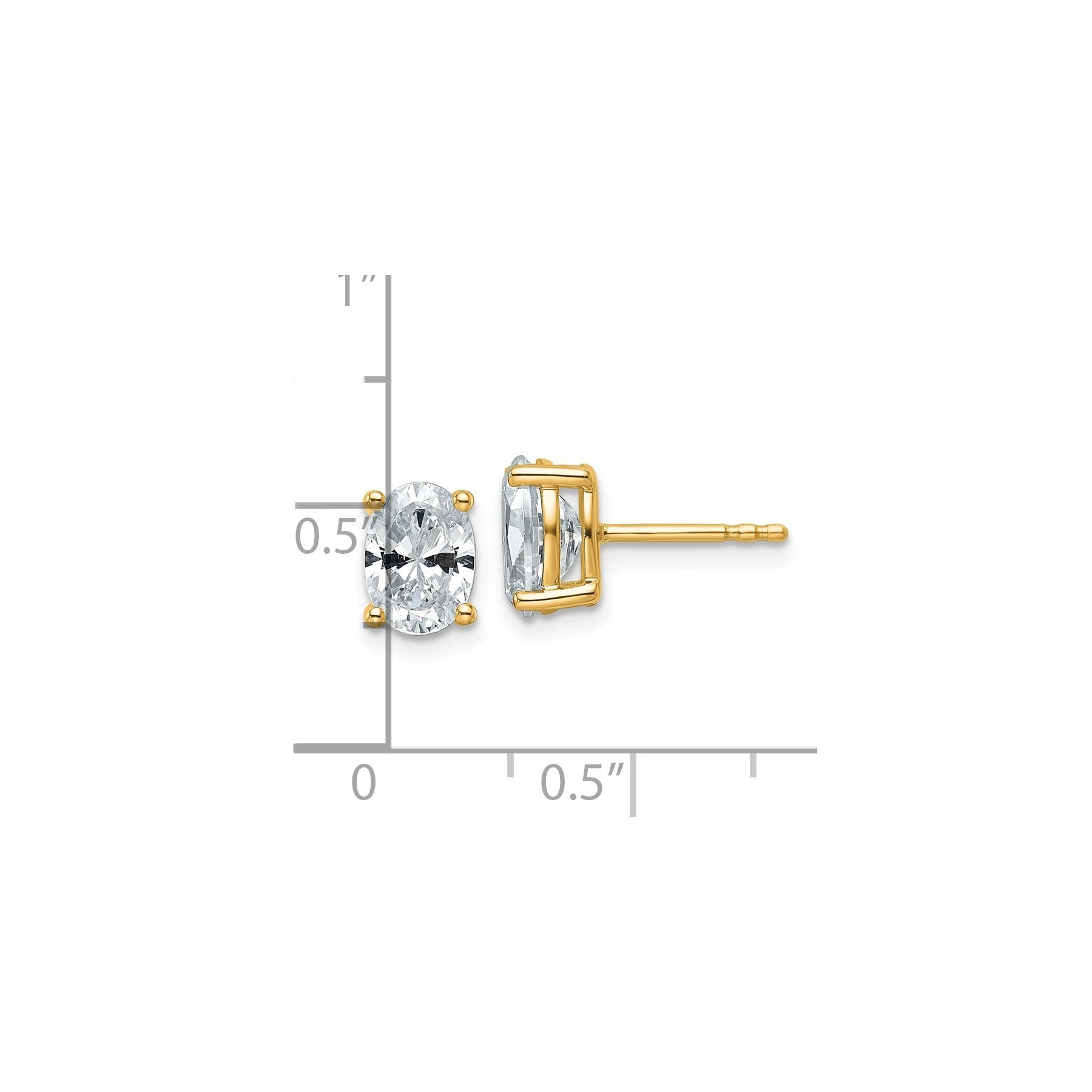 14k Gold Lab Grown Diamond Stud Earrings