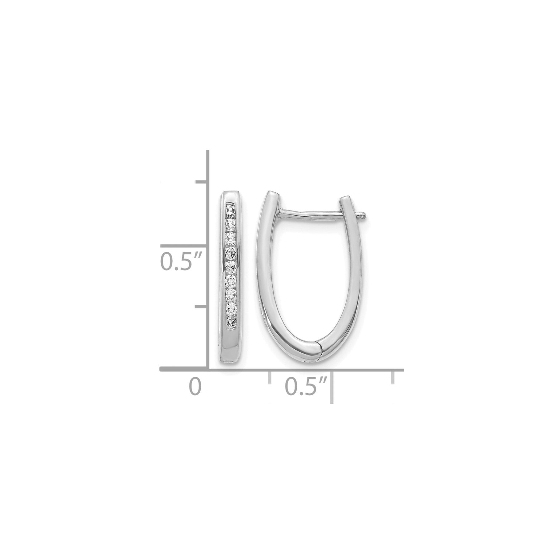 14k Gold Lab Grown Diamond Hinged Hoop Earrings 1/4 carat
